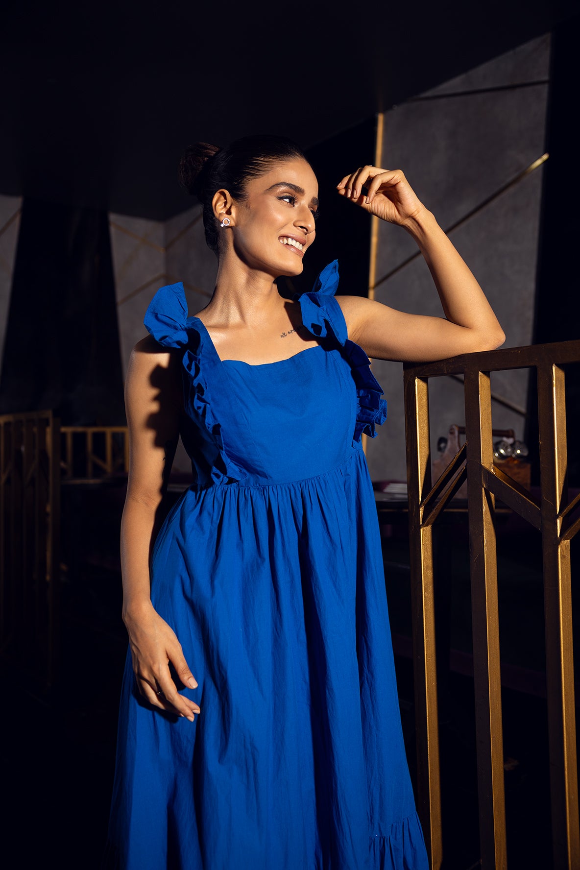 Summer flowy Blue A-Line Dress