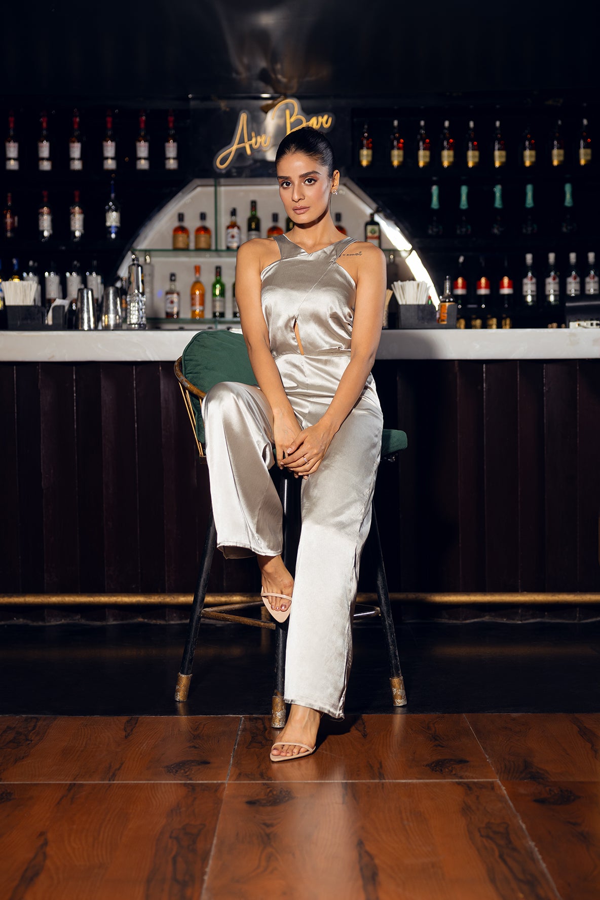 Chic Cut-Out Grey Jumpsuit