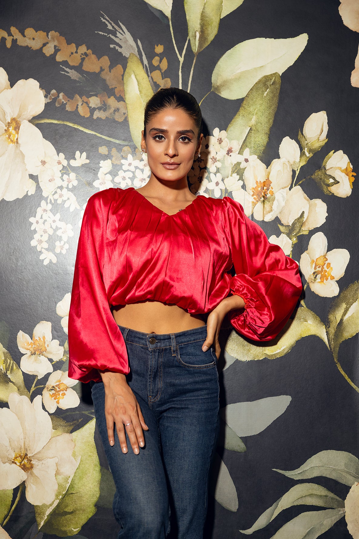 Flouncy Red Crop Top