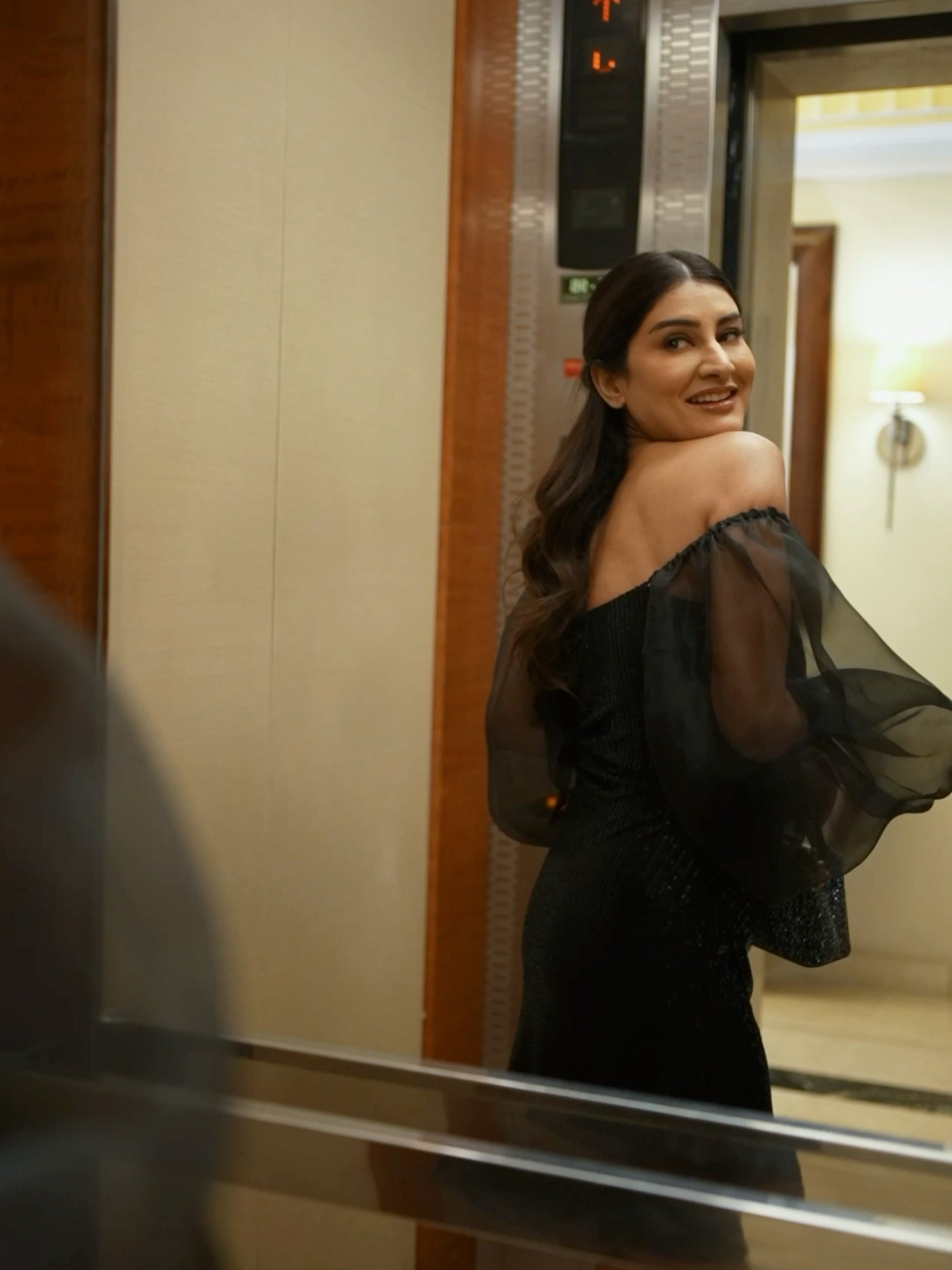 Mesh & Shimmer Soul Party Black Dress