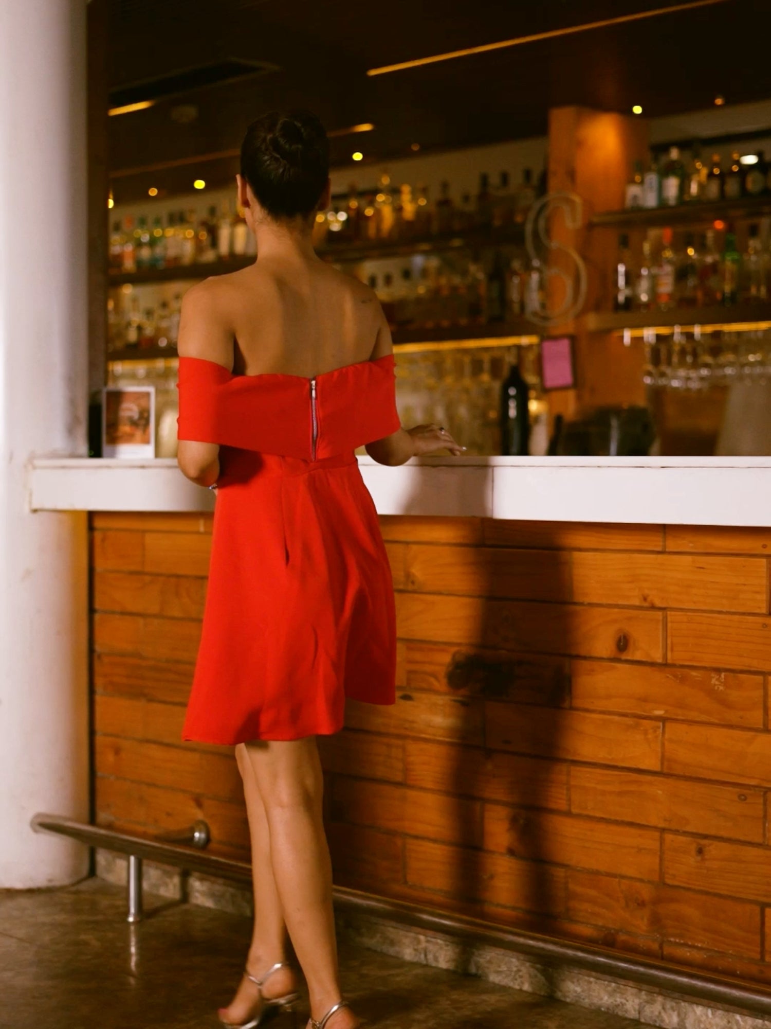 Wrap Ruffle Knee Dress