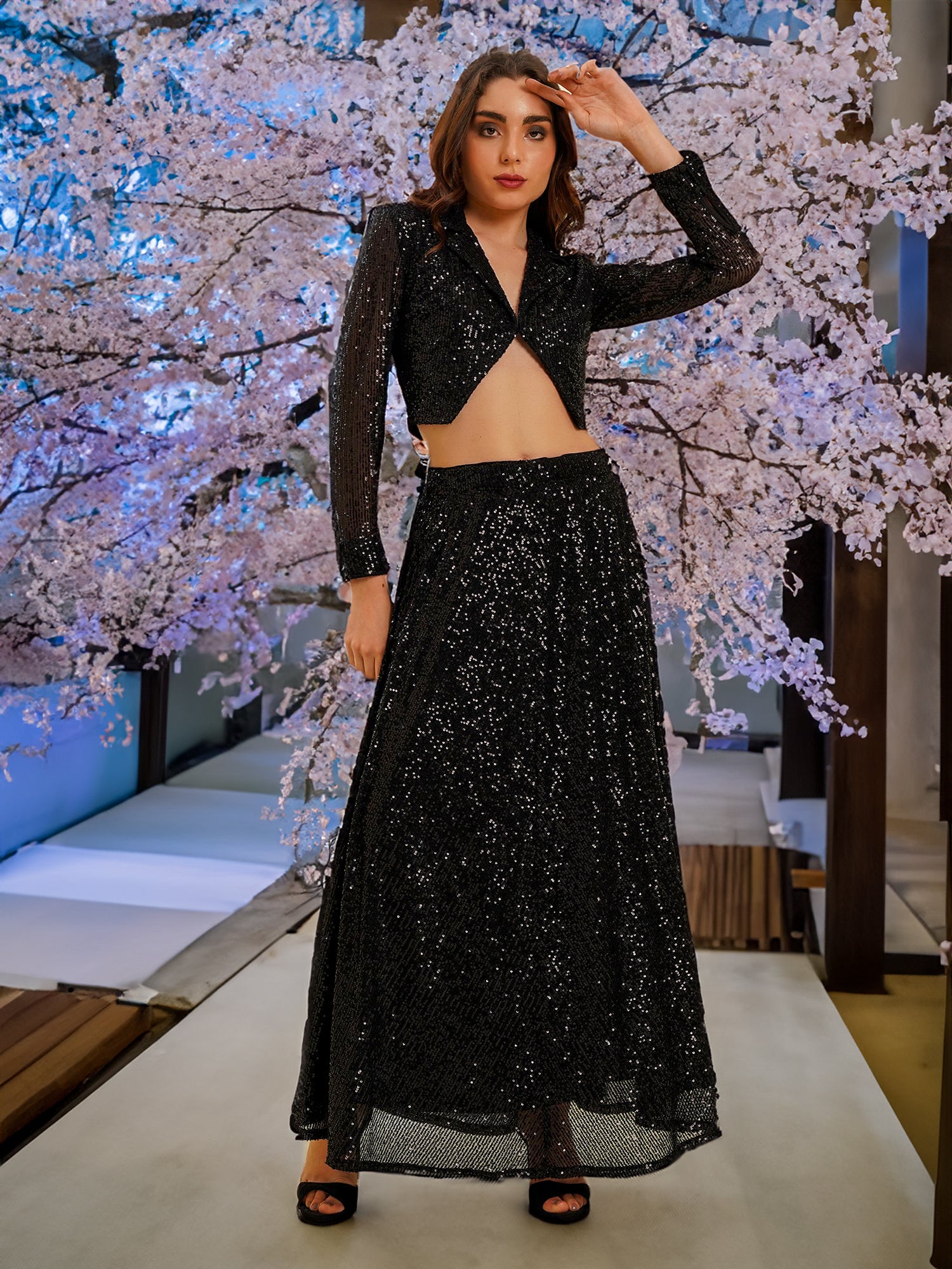 Delux Slinky Black On Black Embroidered Jacket