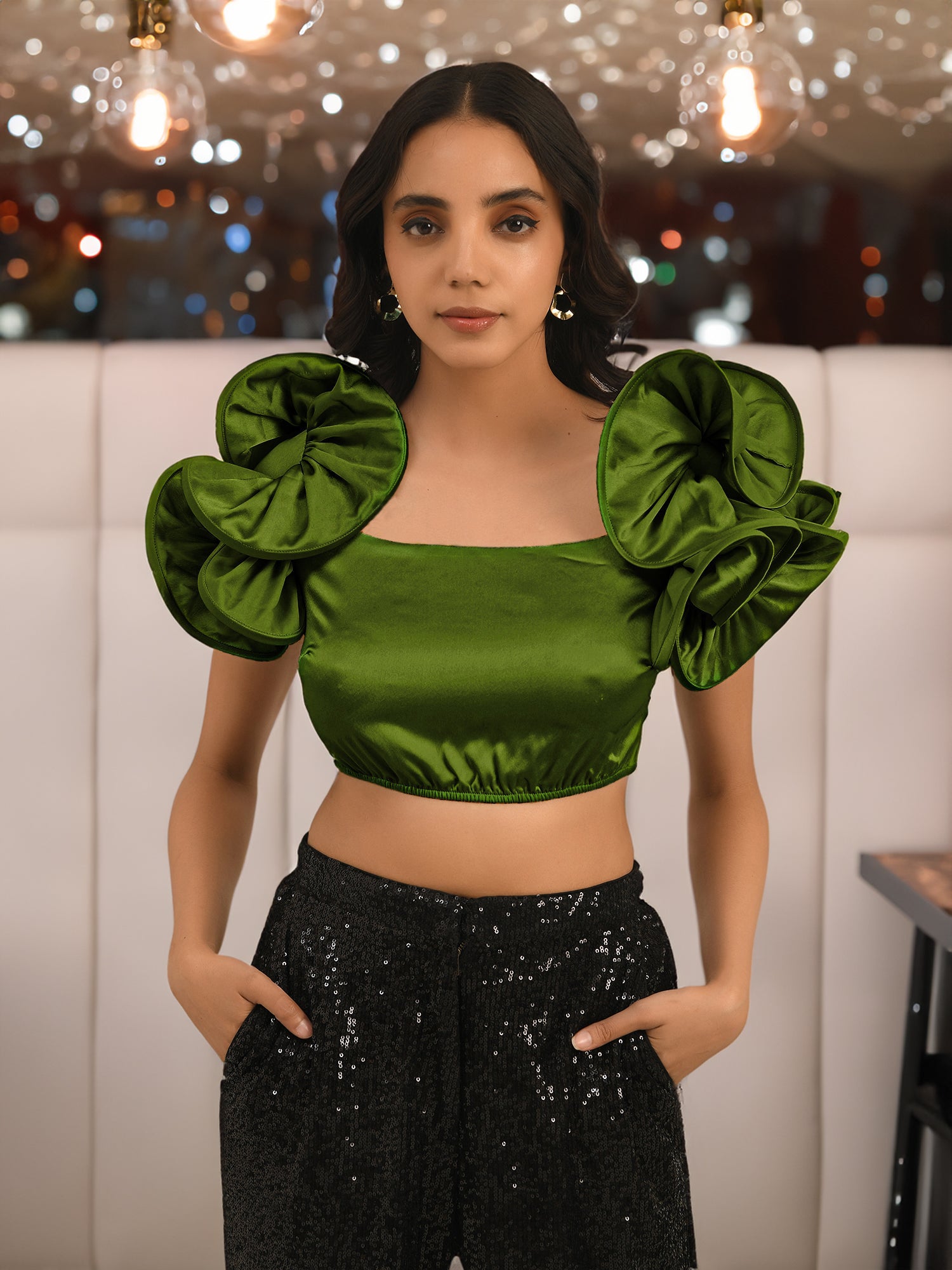 Dramatic Sleeve Crop Top