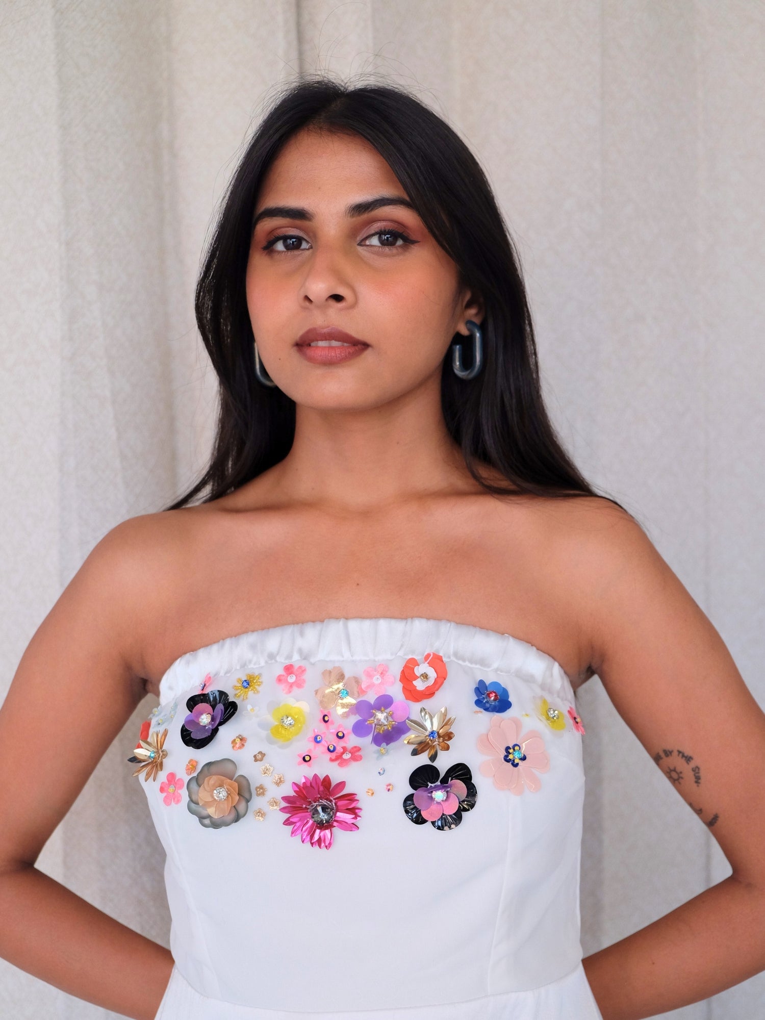 Multi-Color White Tube Dress