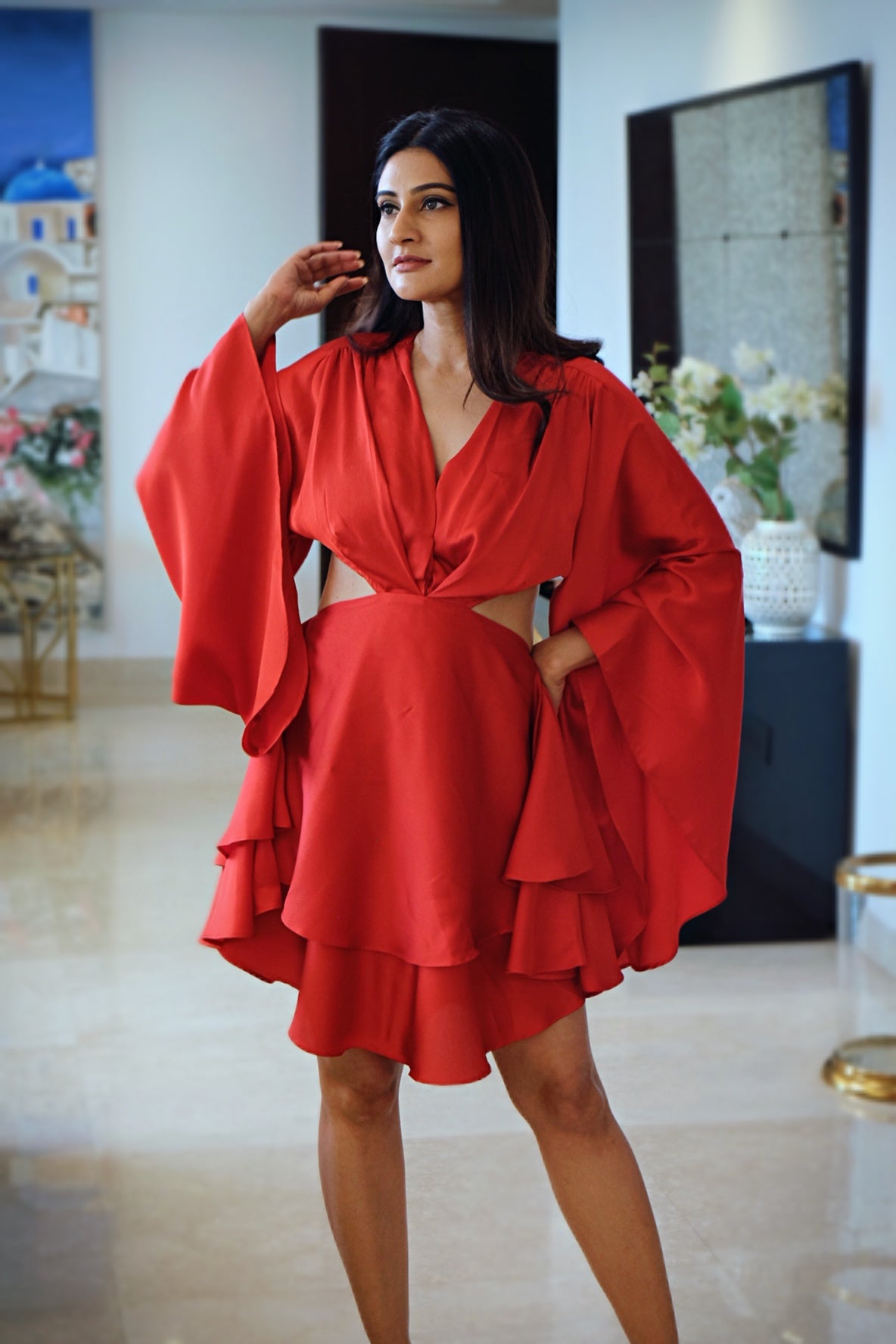 Slay In Flairy Red Dress