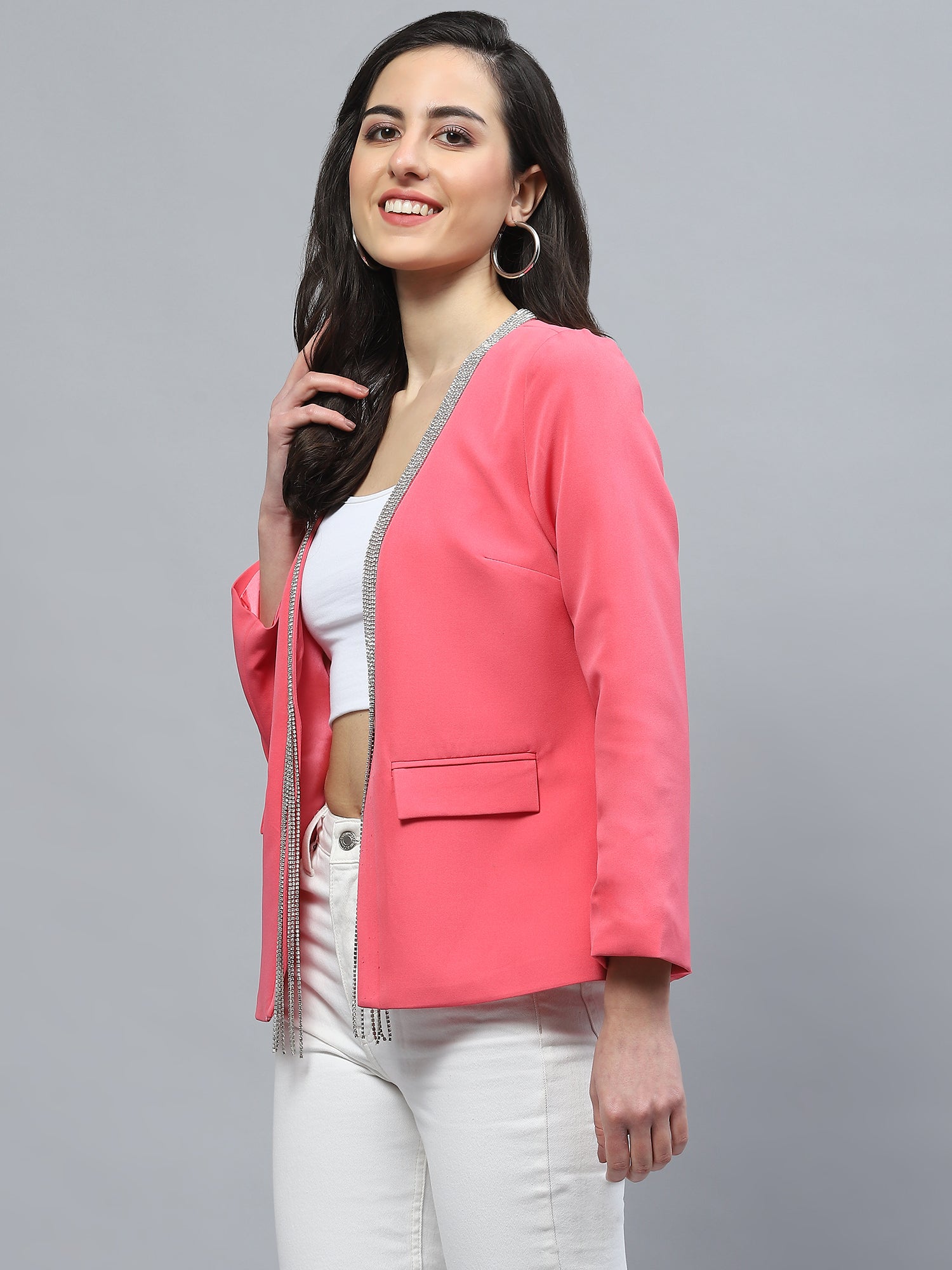 SALMON PINK HANGING BLAZER