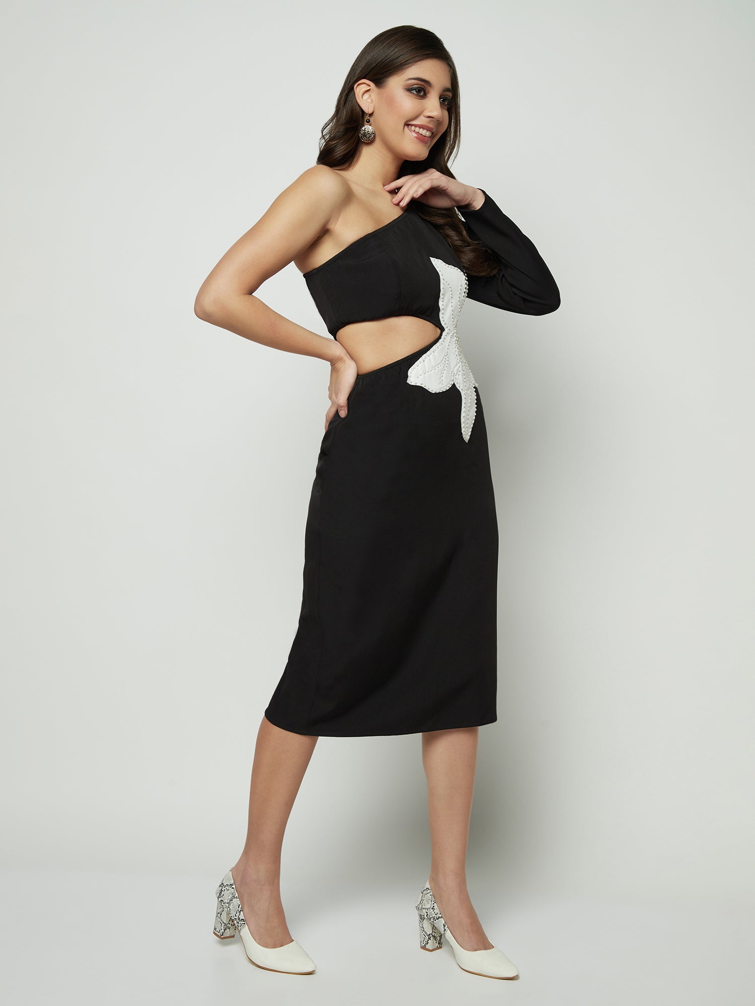 Sizzling Noir Beaded Black Dress