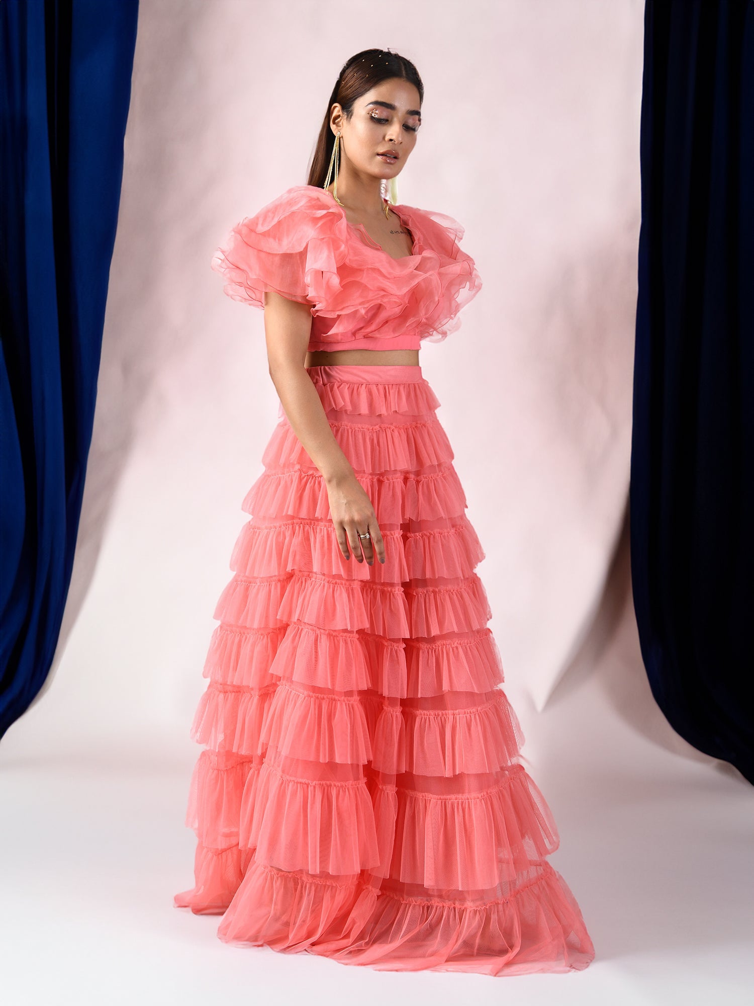 Pink Oversized Ruffles Top