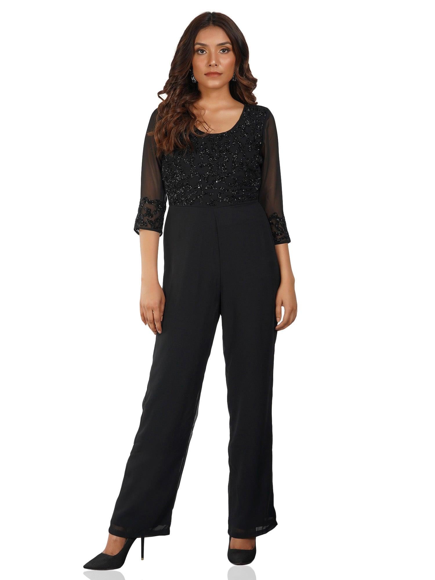 Black Romance Embellished Jumpsuit
