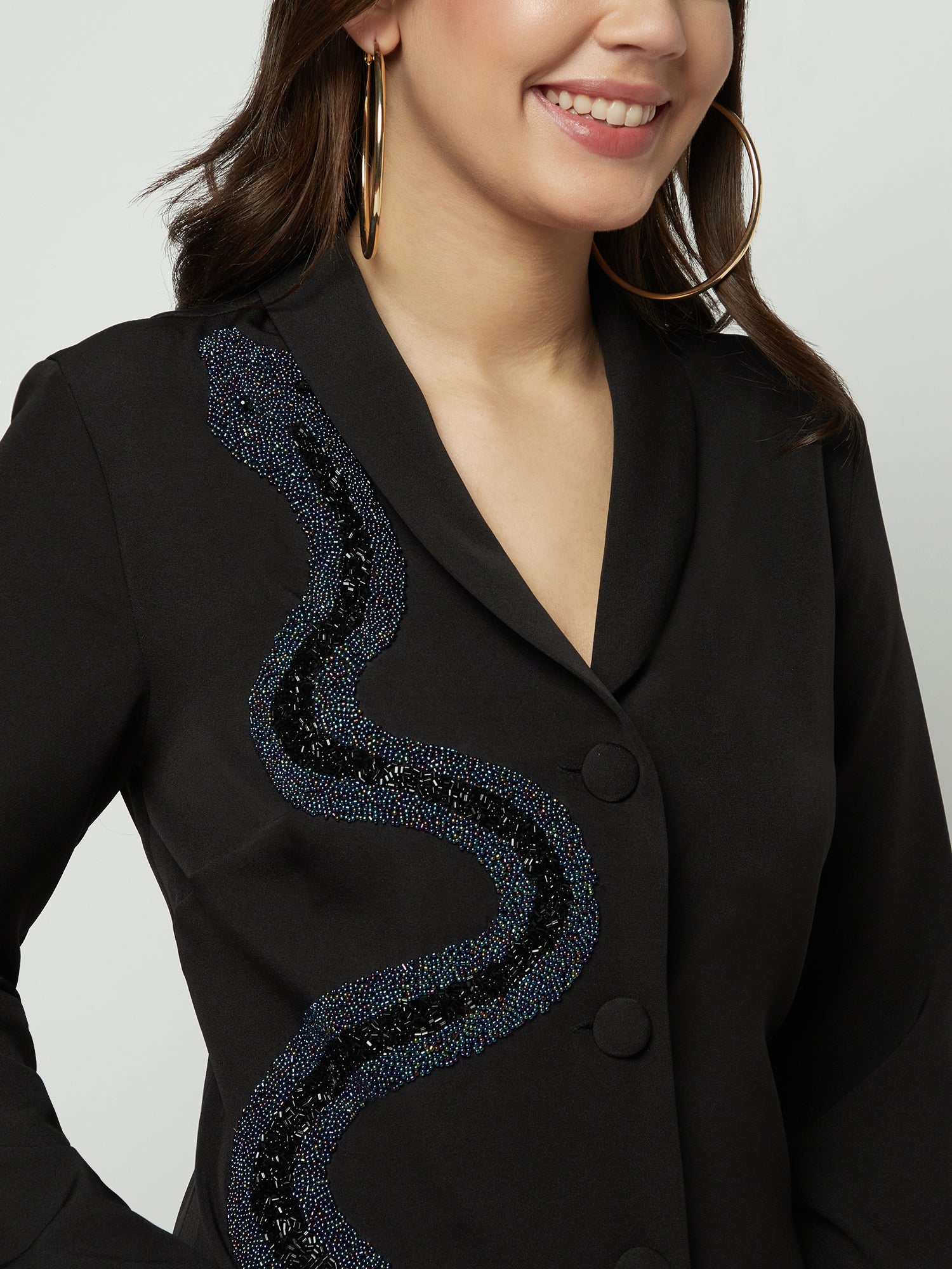 Sleek Python Panache Black Dress