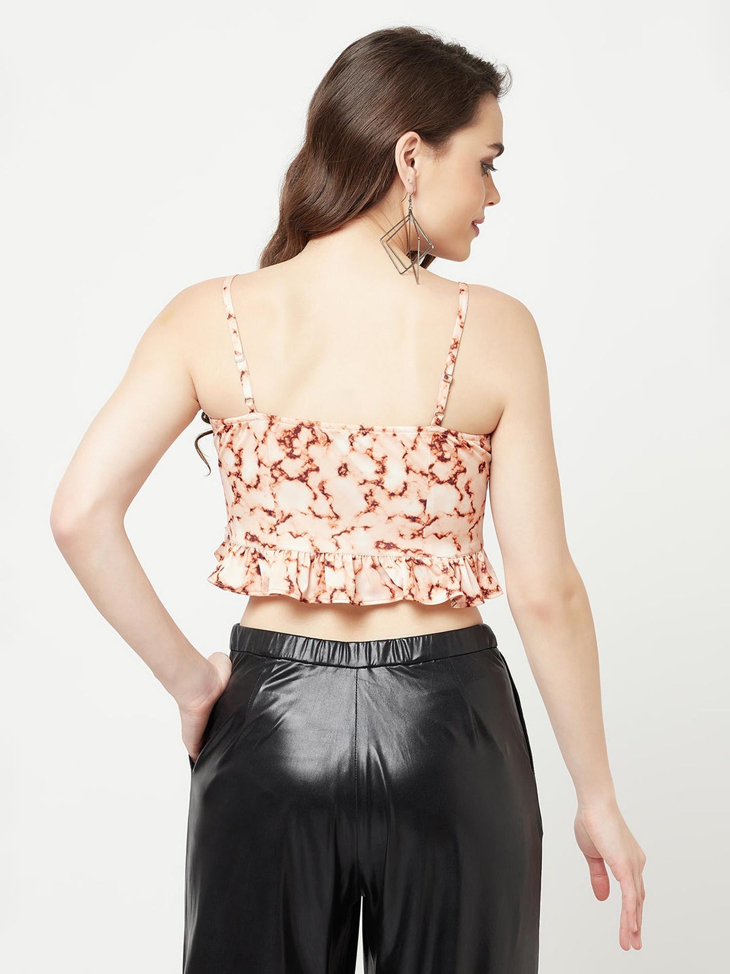 Cropped Ruffle Knit Cami