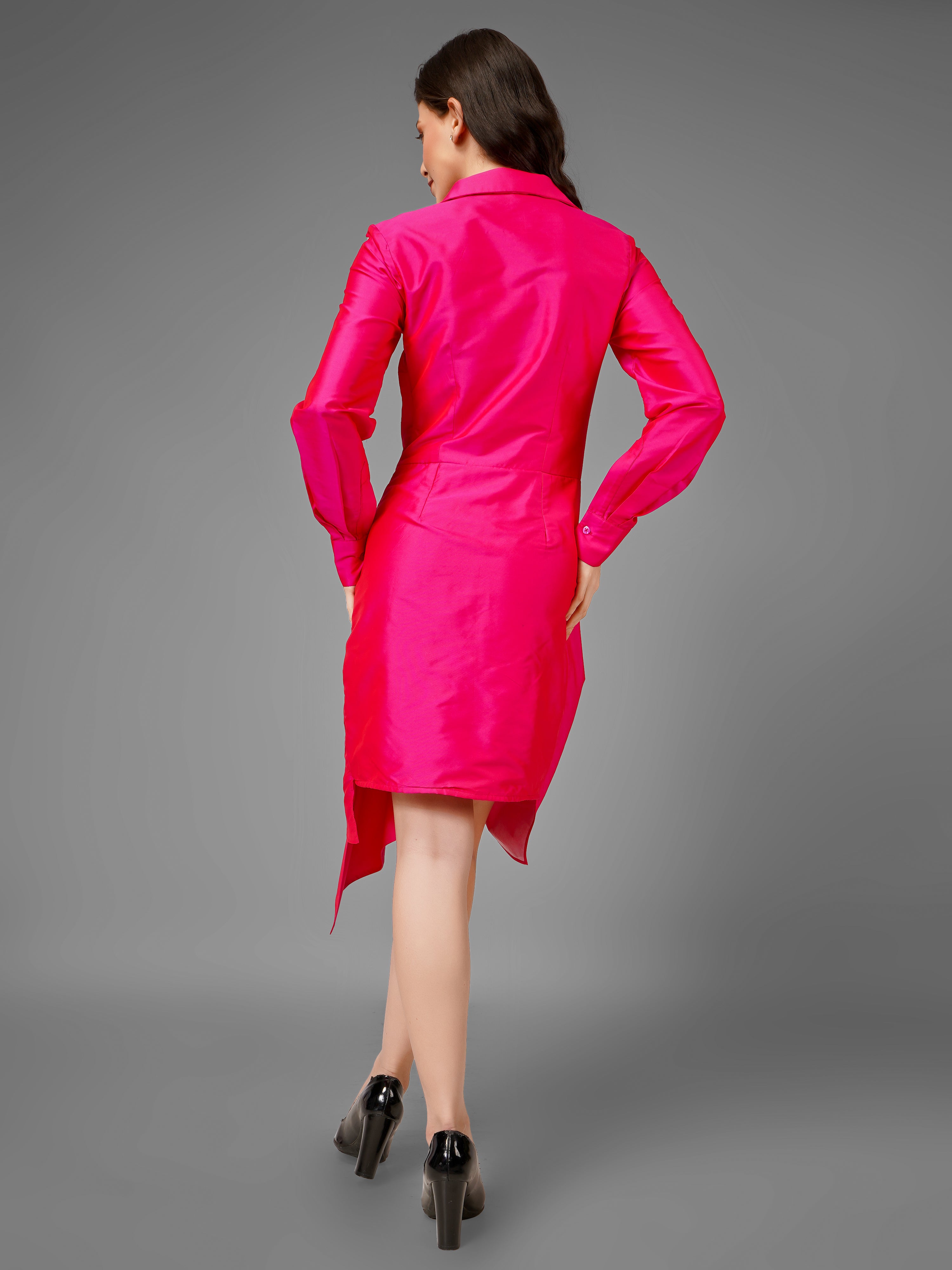 Dramatic Pink Taffeta Dress