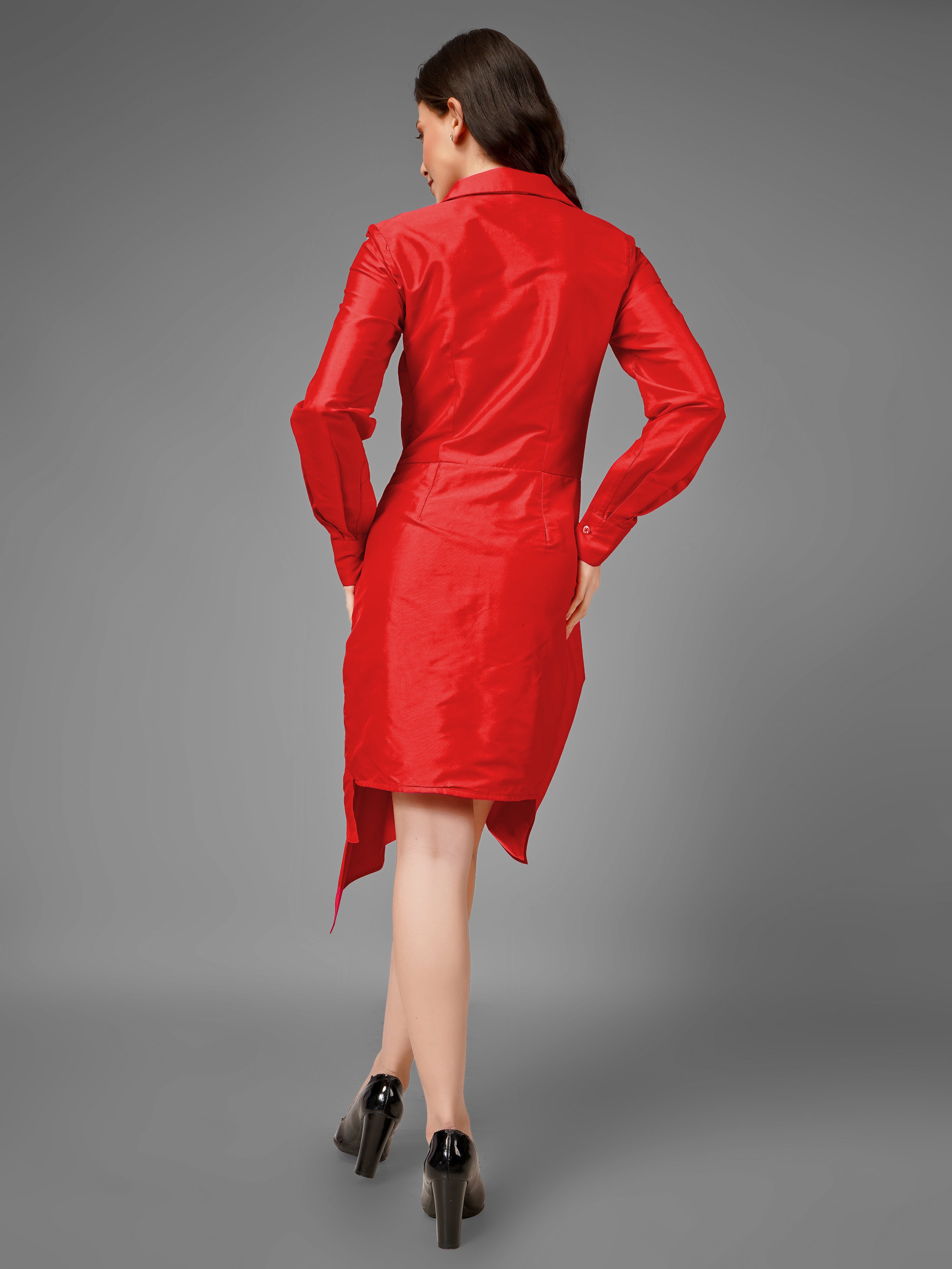 Dramatic Red Taffeta Dress