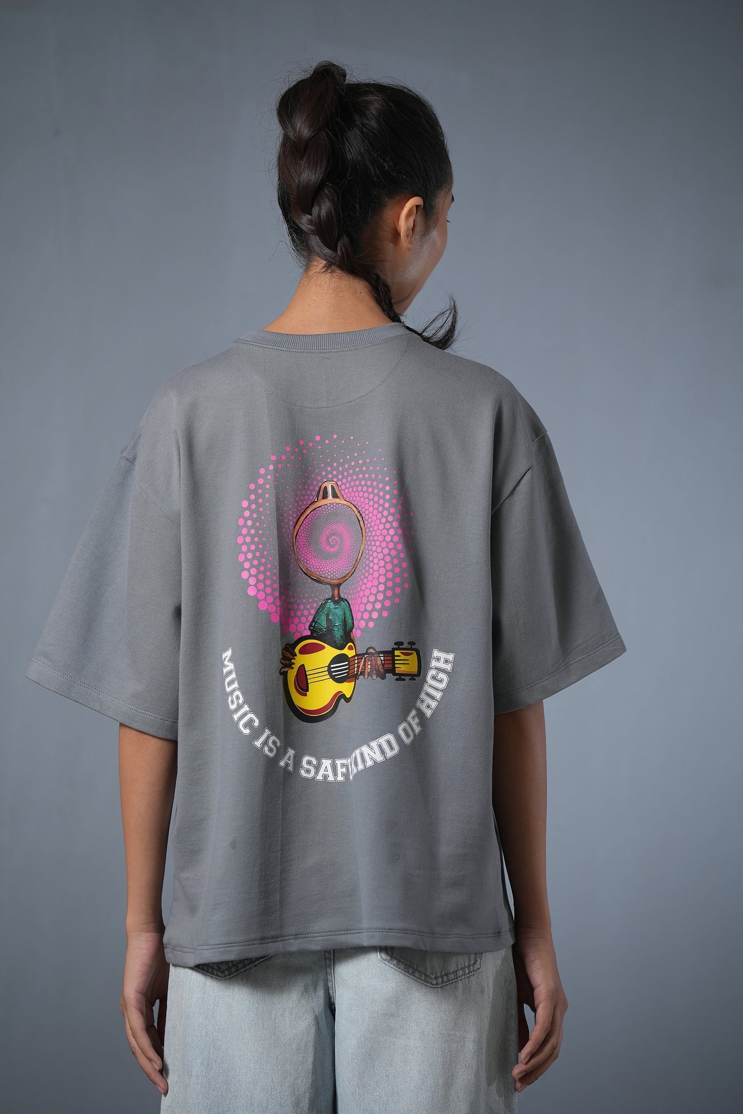 MUSIC IS A SAFE KIND OF HIGH TEE GREY