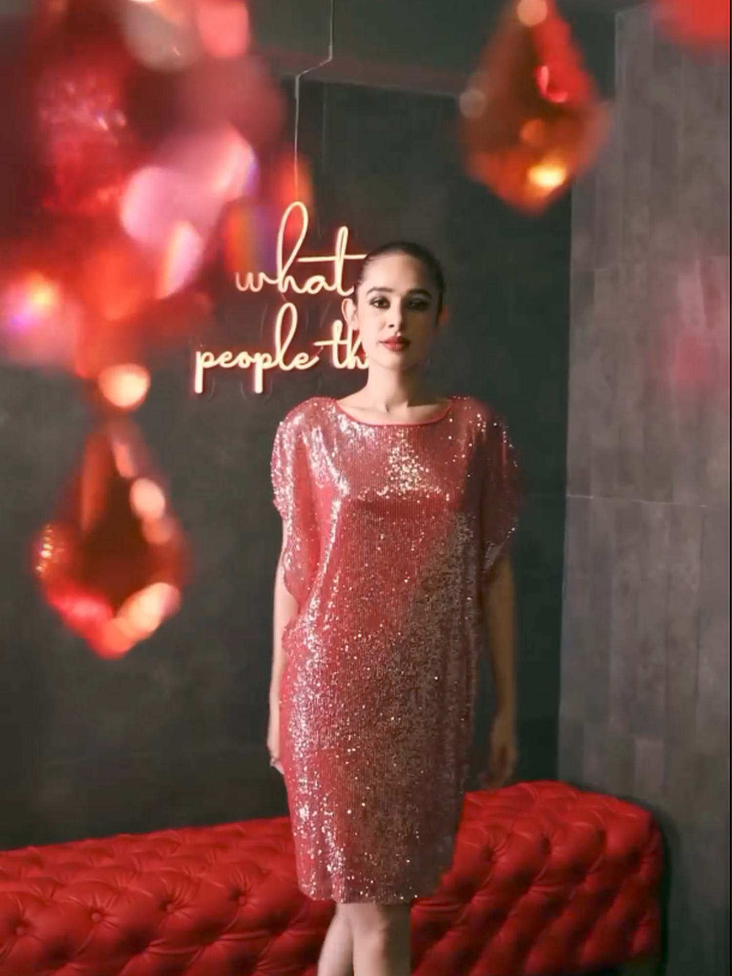 Sequins Cape Dress