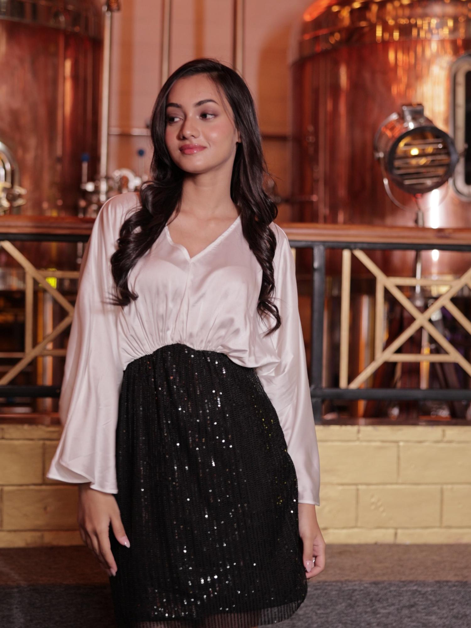 Shimmer It Real Embellished White Dress