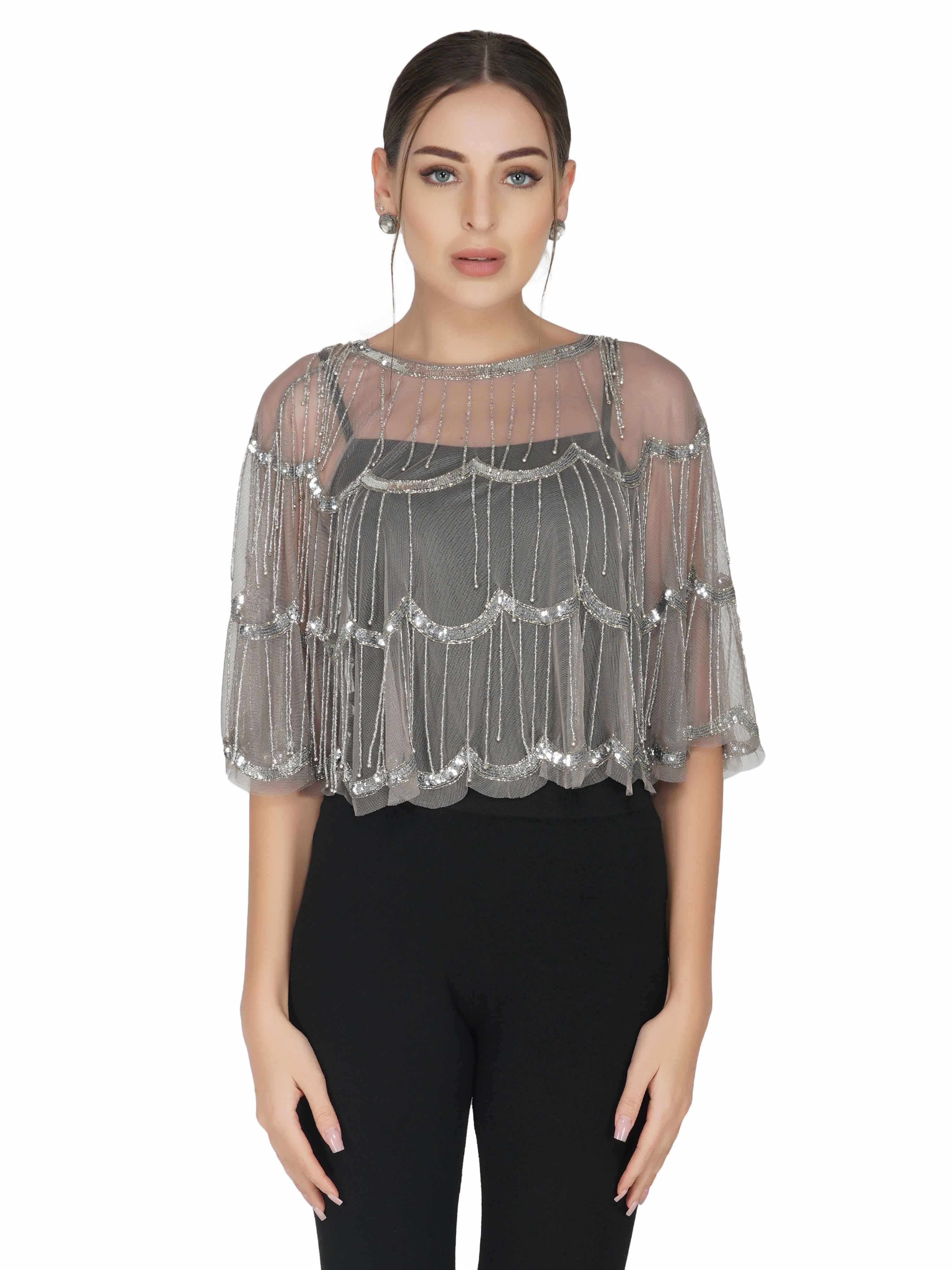 tier design tulle shrug