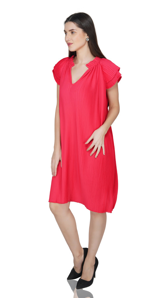 pleated red mini