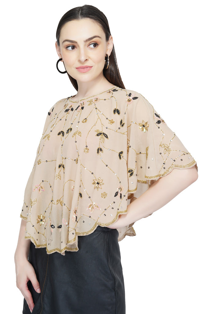 embellished grey cape