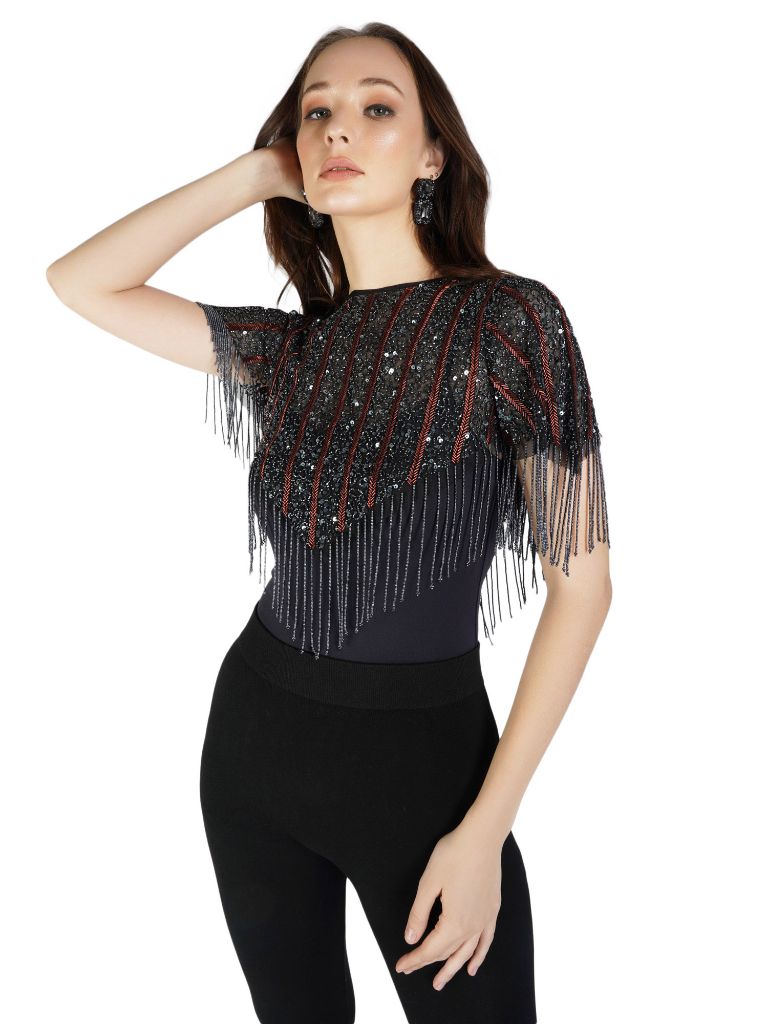 grey and bronze shrug