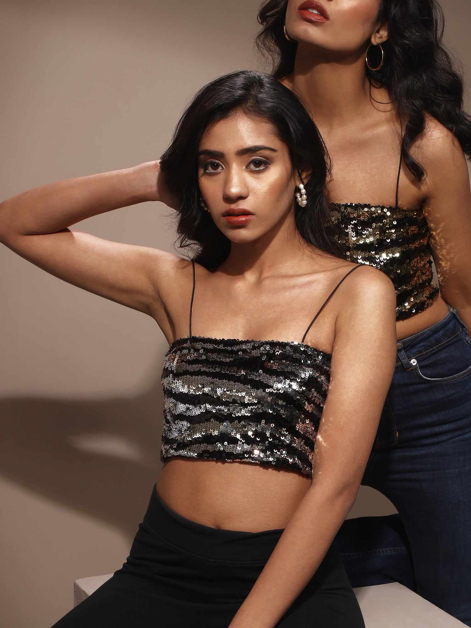 tiger silver strappy tank top