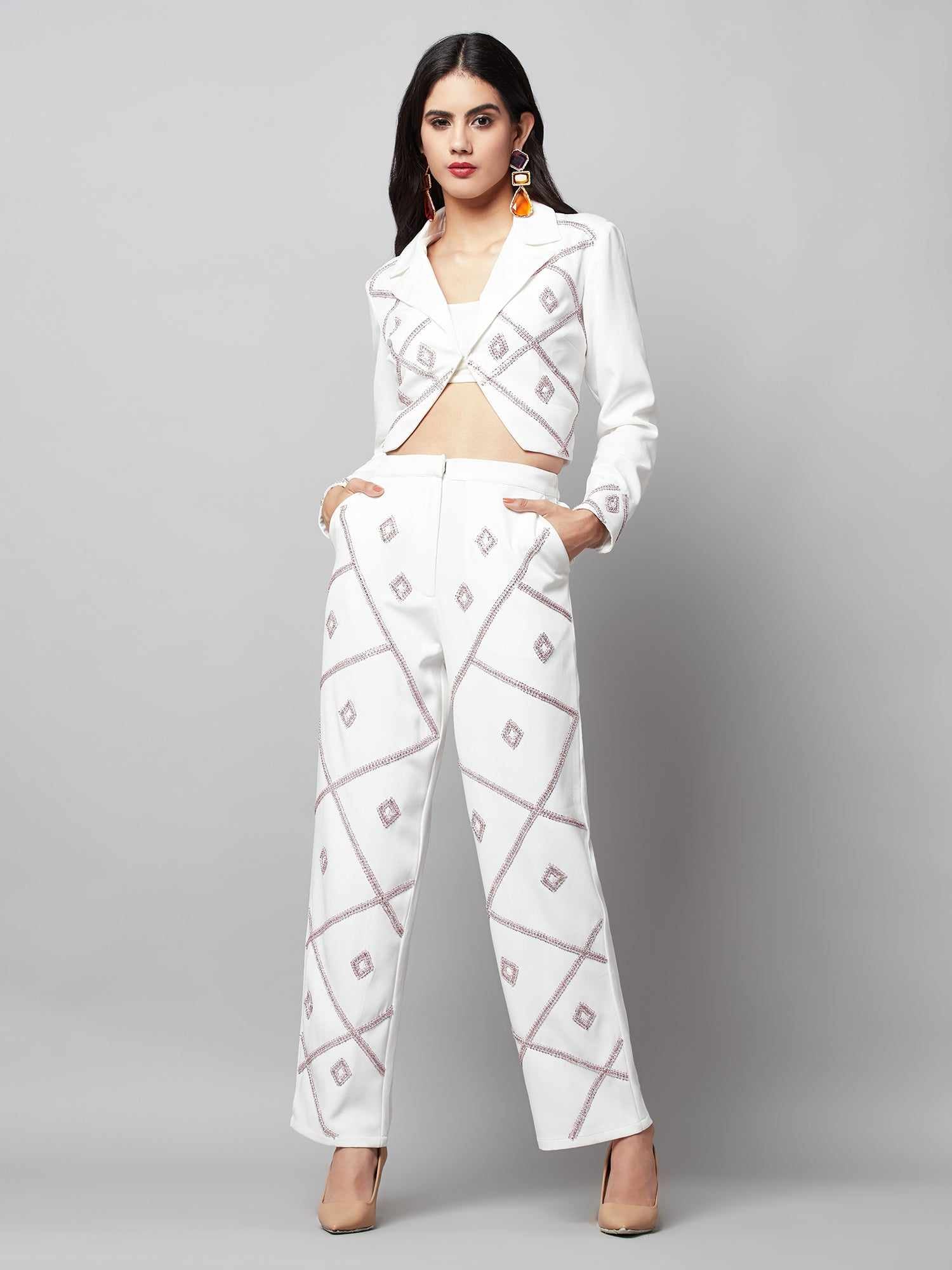 hand crafted white cord set