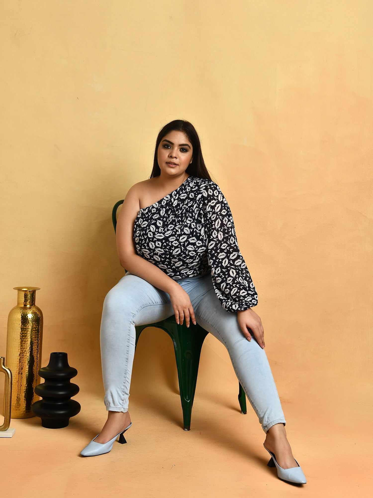 attic curves statement opulent printed blouse