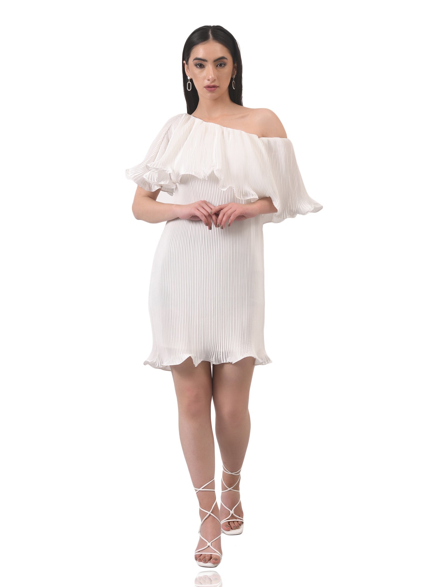 imaginative pleated white dress