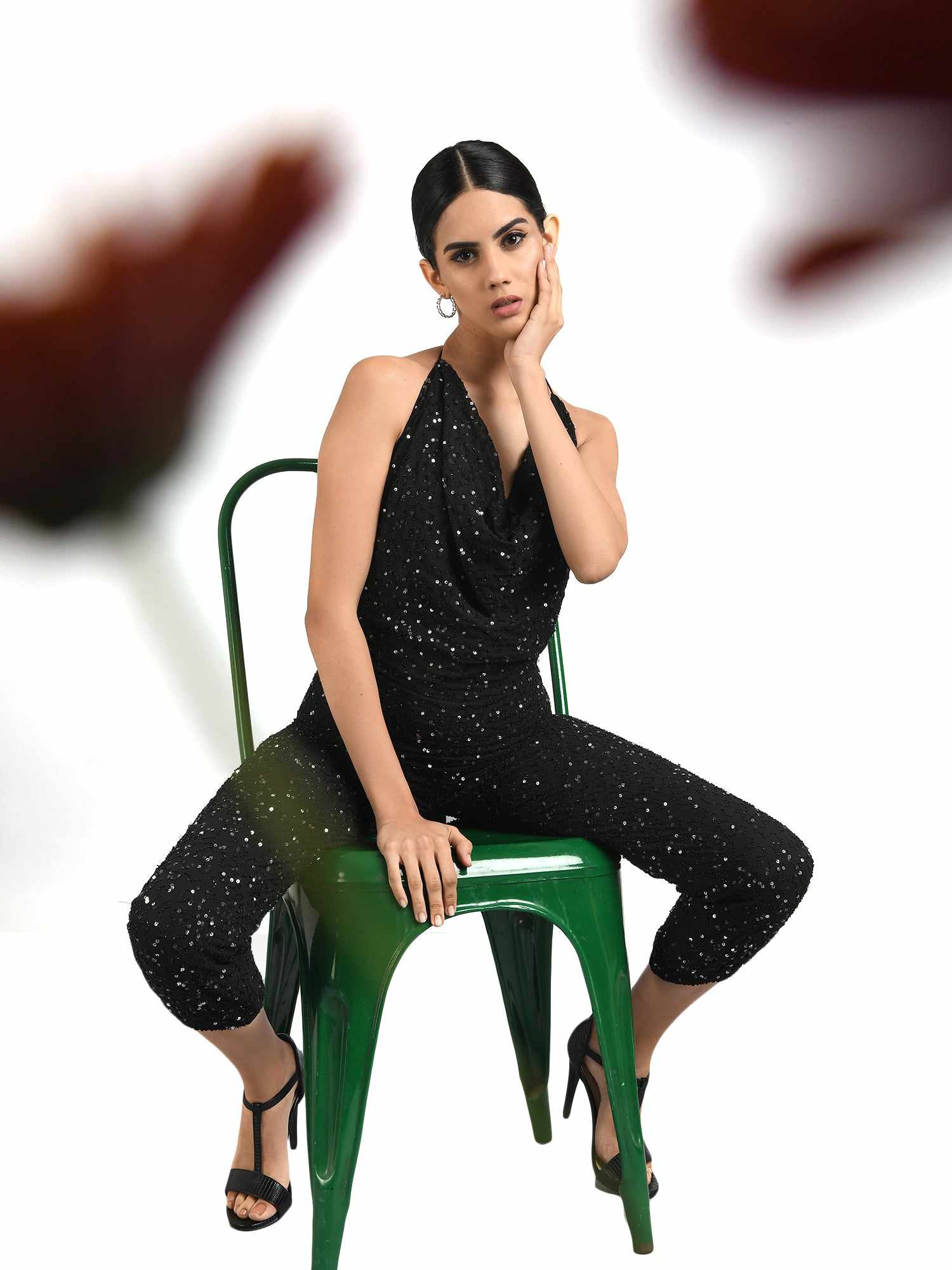 oh so sexy black backless jumpsuit