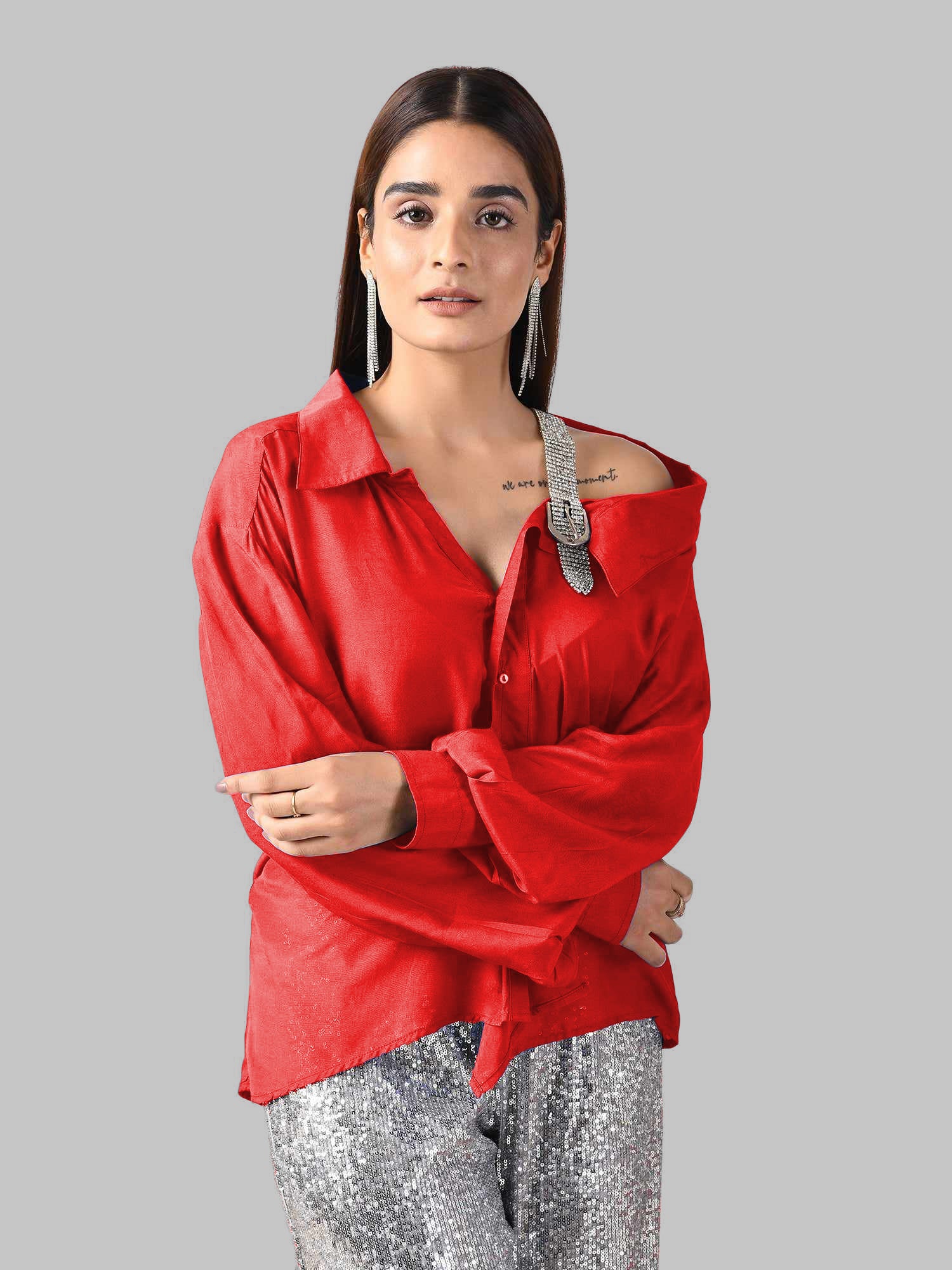 Not Your Basic Red Shirt With Decatur Detail