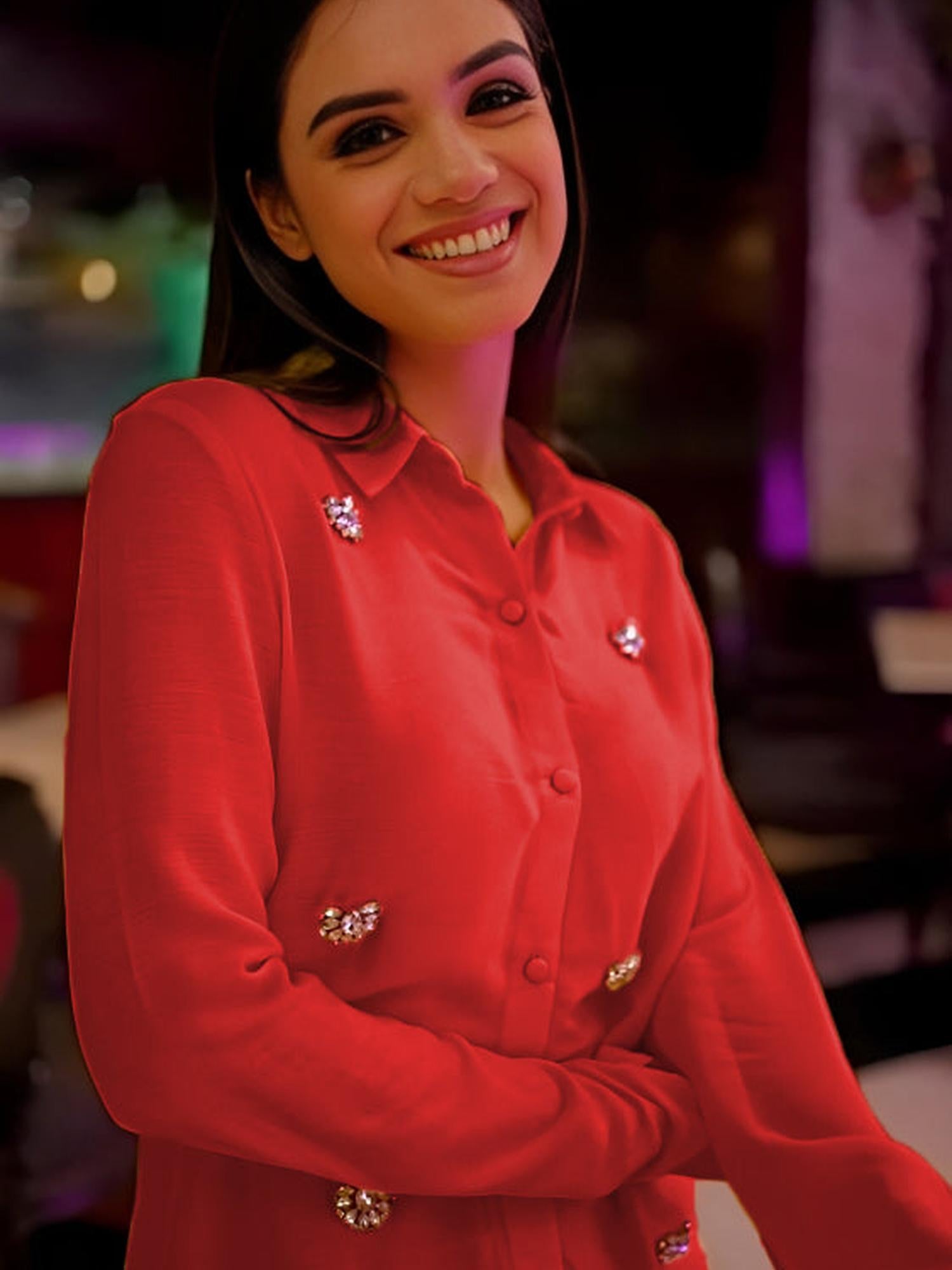 Deluxe Embellished Red Shirt
