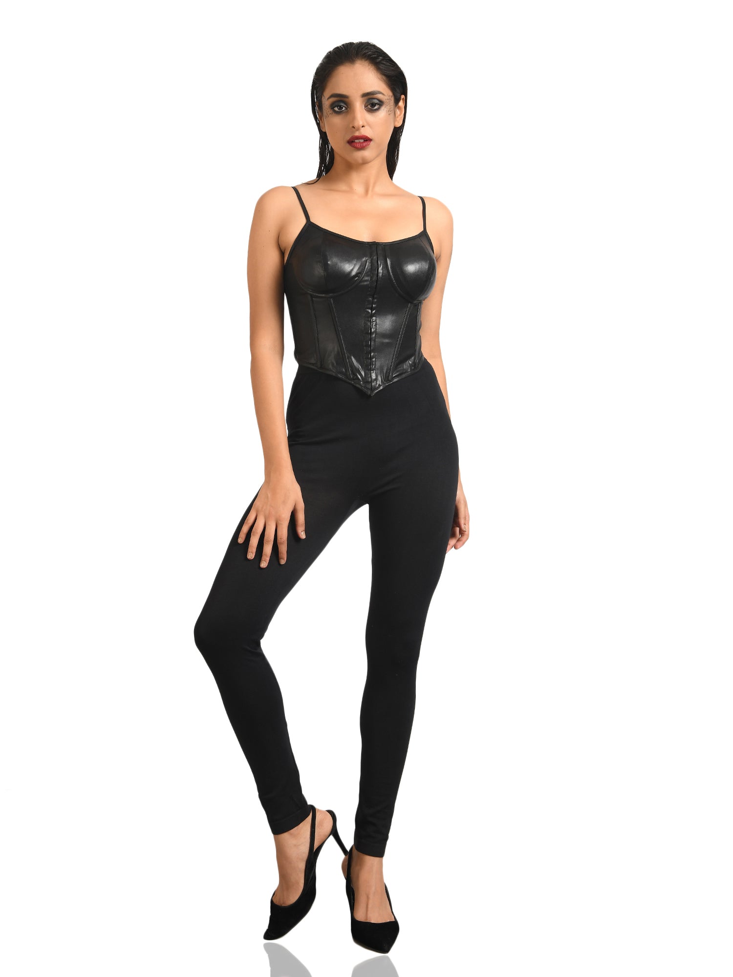 black metallic corset