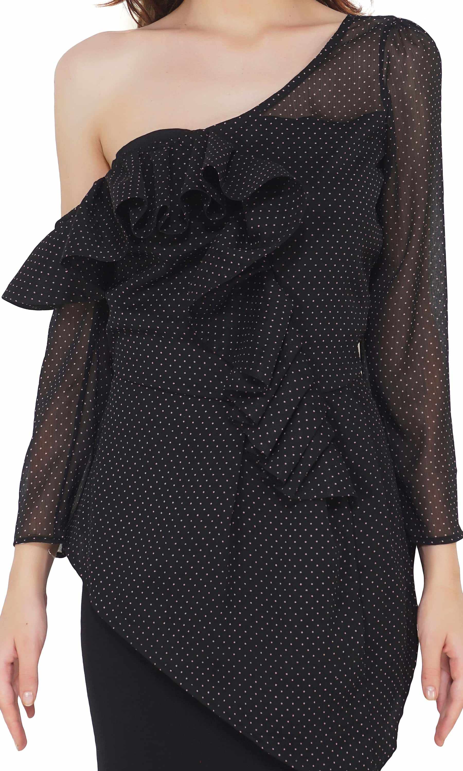 off shoulder polka dot top