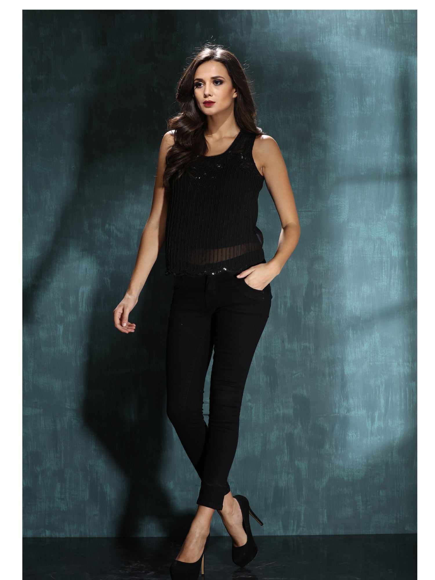 black on black tunic