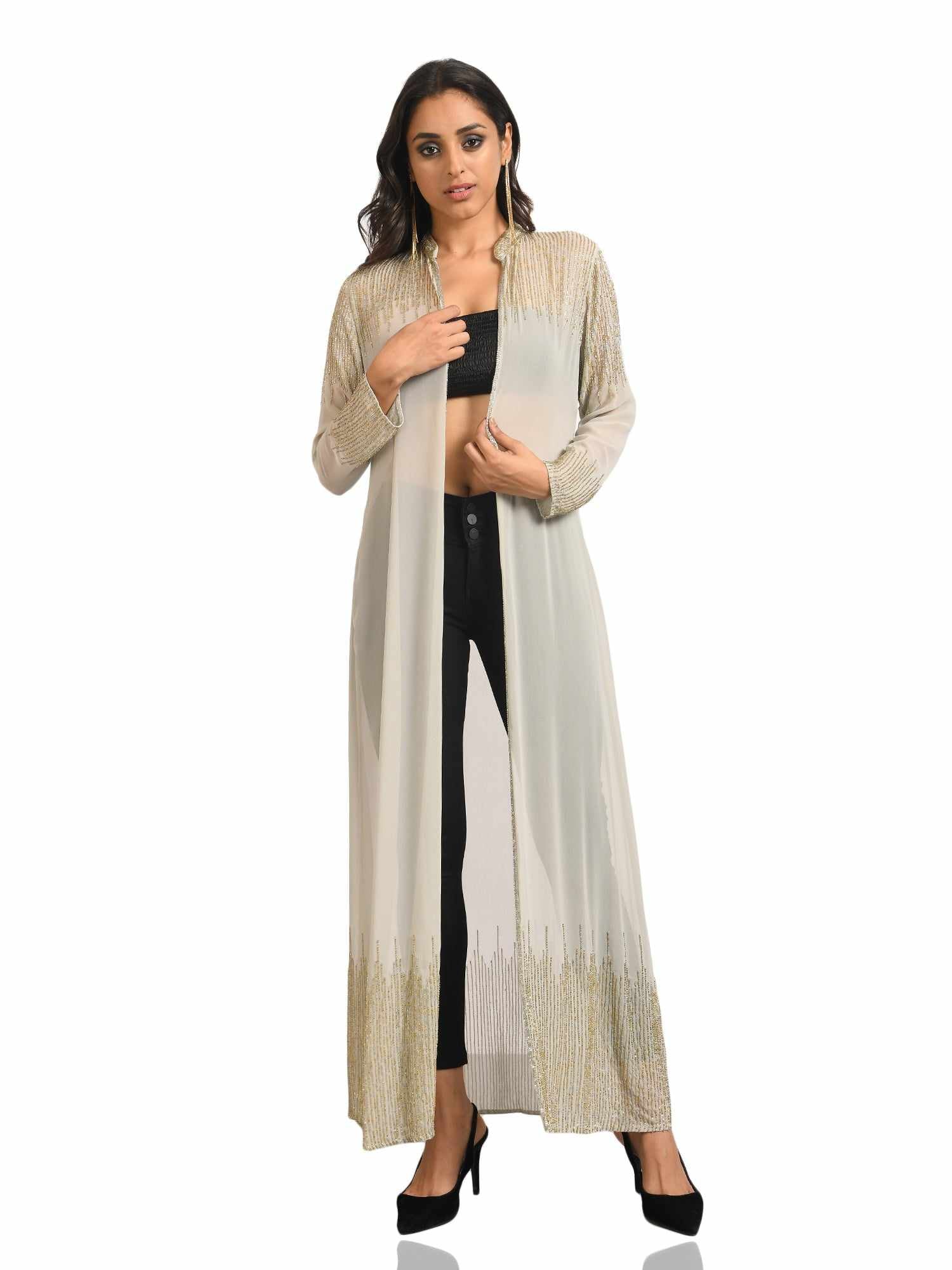 embellished long shrug