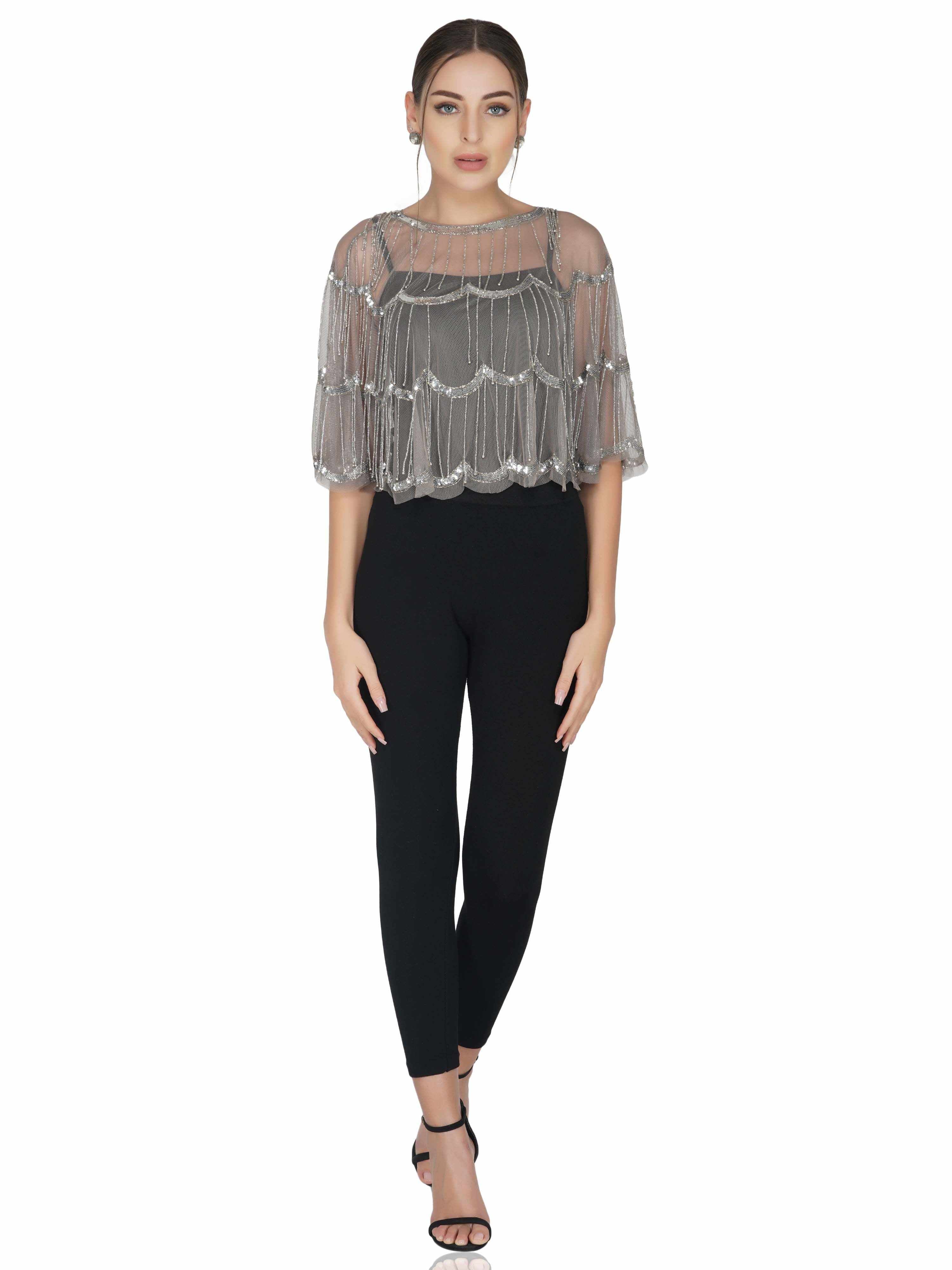 tier design tulle shrug