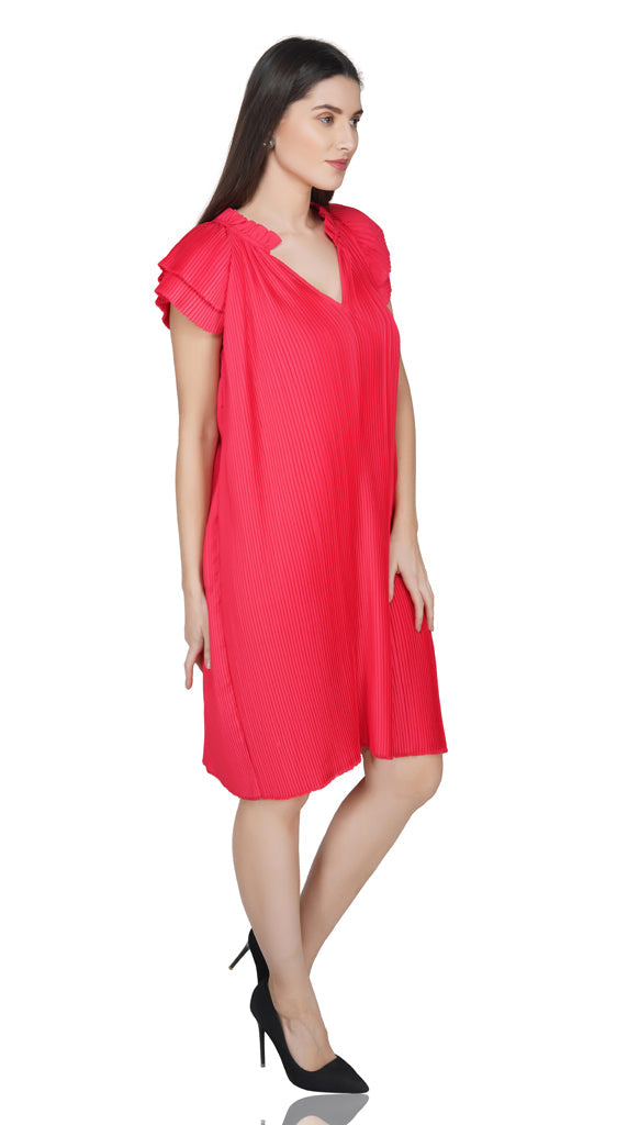 pleated red mini