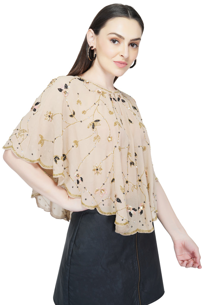 embellished grey cape