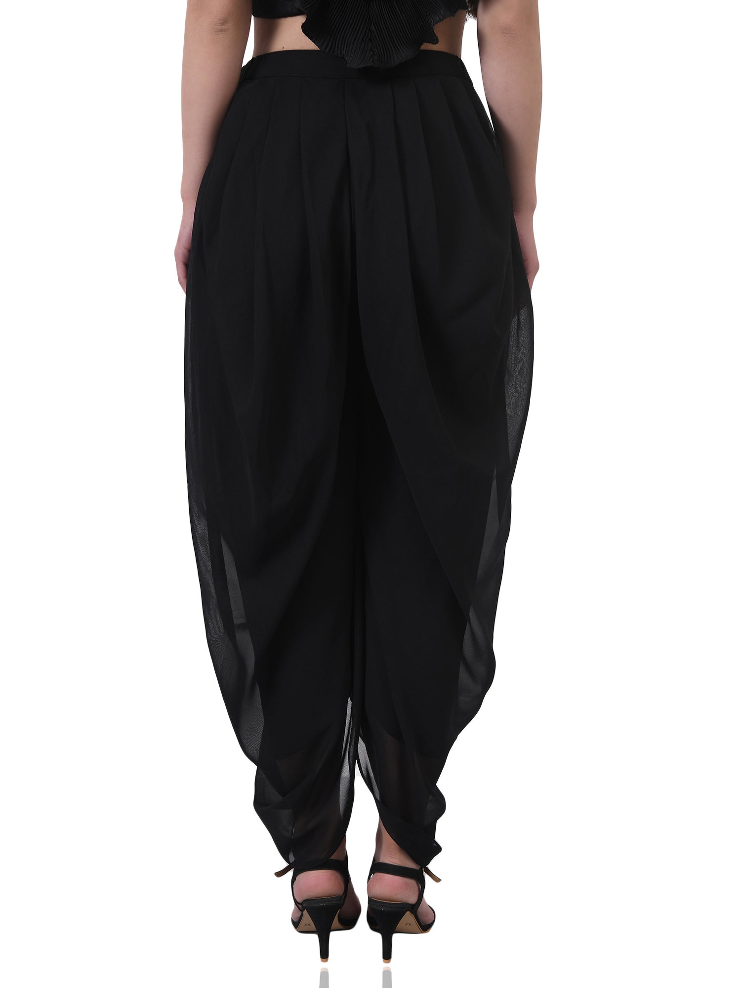 solid black dhoti pants