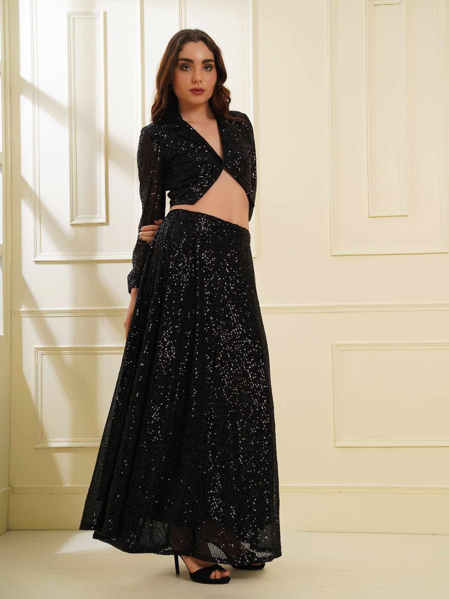 delux slinky black on black embroidered jacket