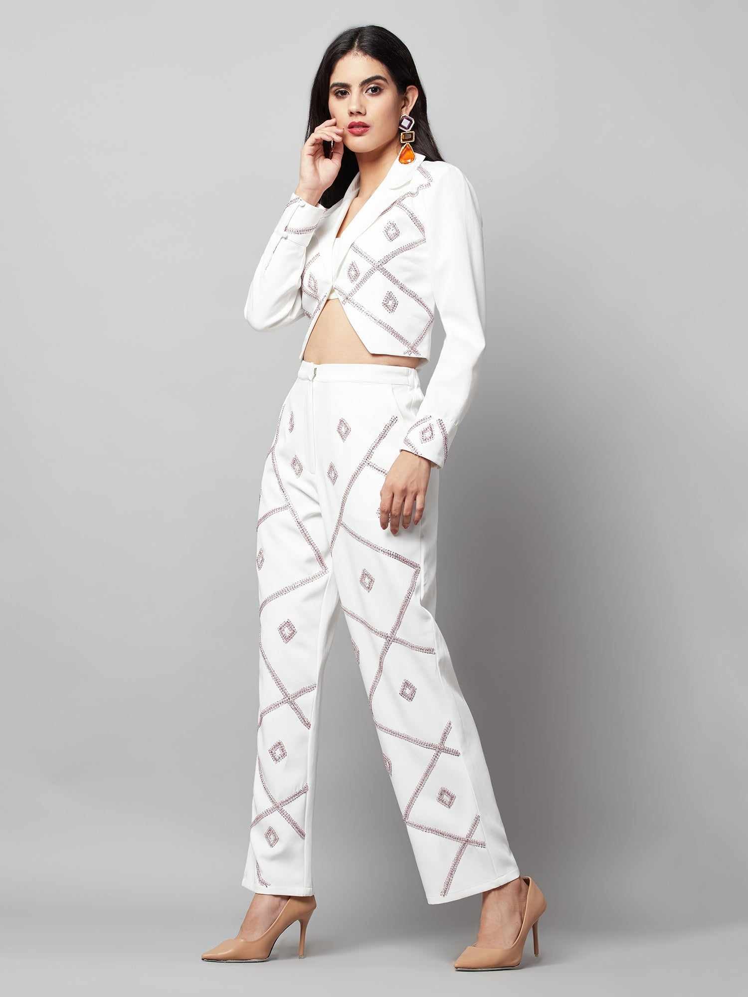 hand crafted white cord set