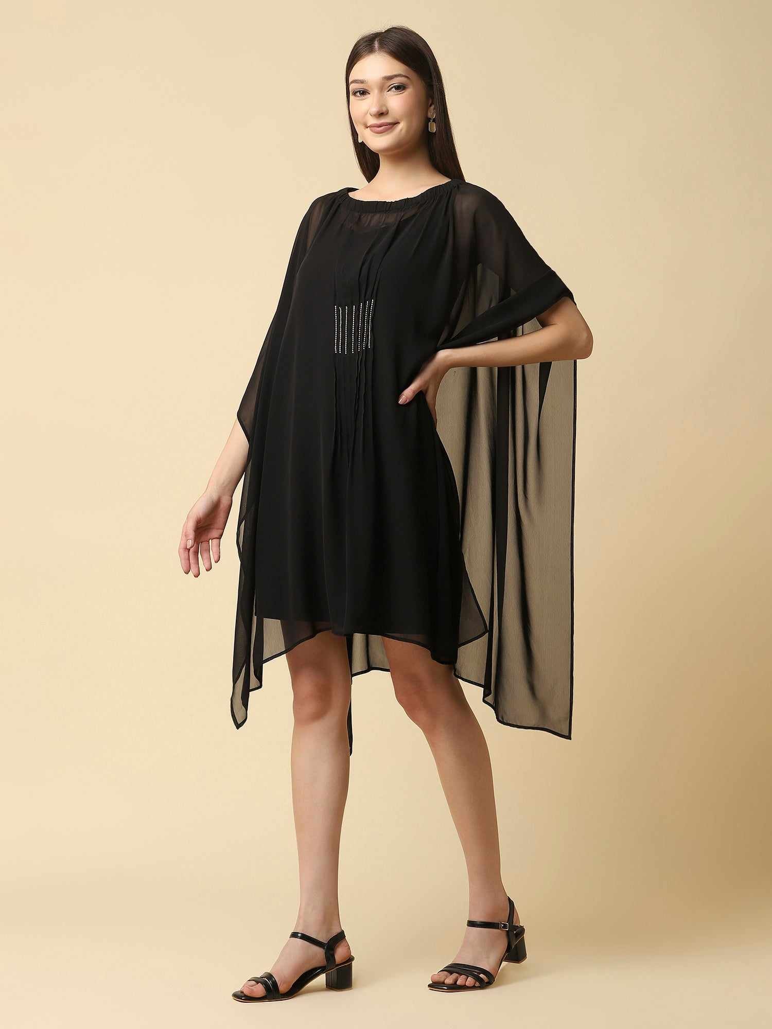 black kaftan dress