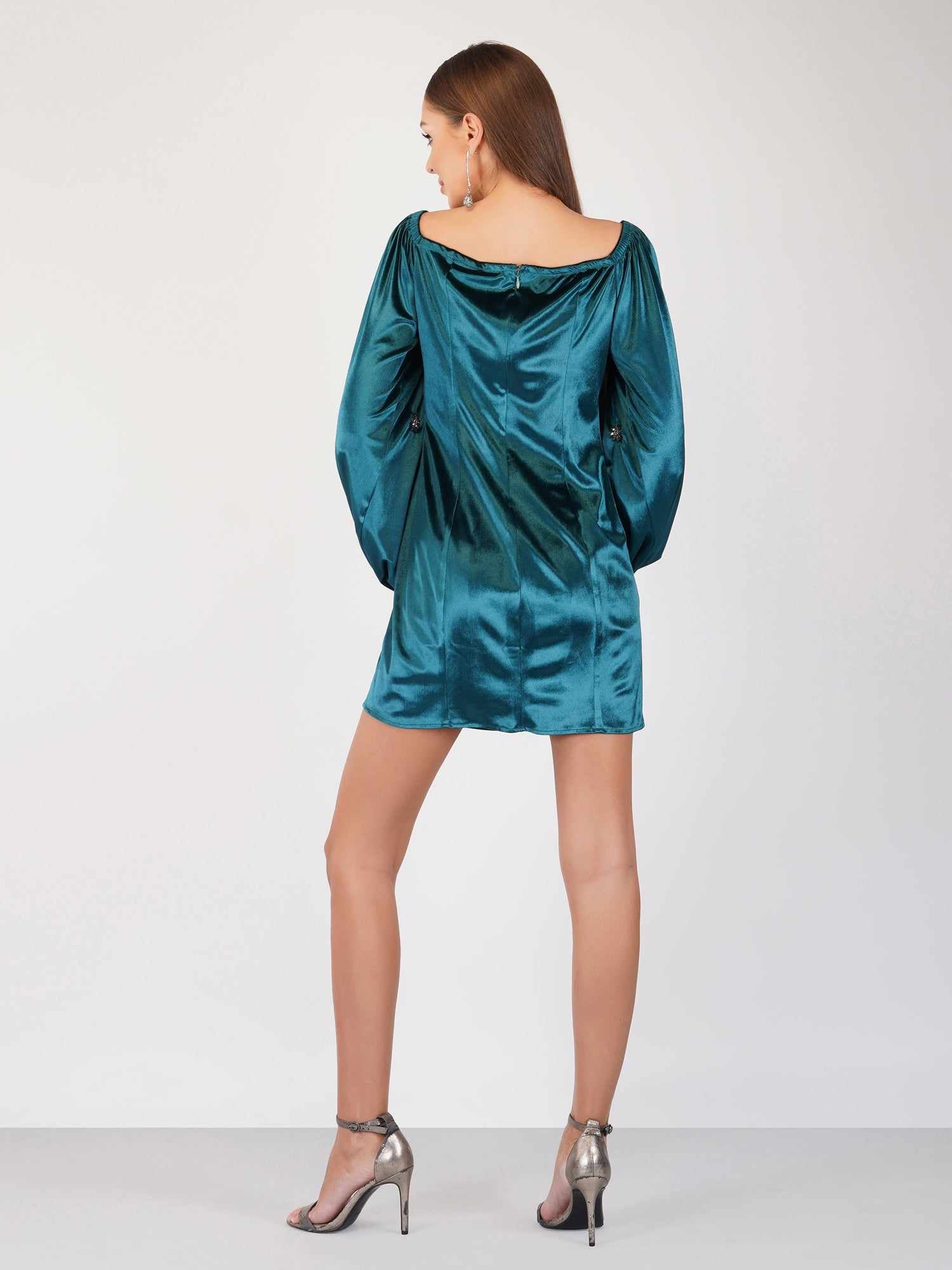 hazel embellished velvet mini dress