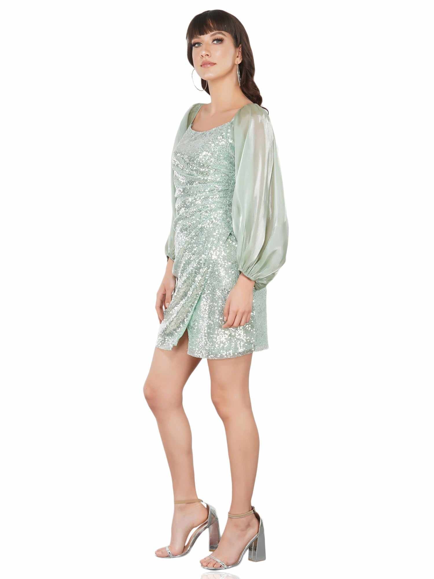 mesh shimmer soul party dress