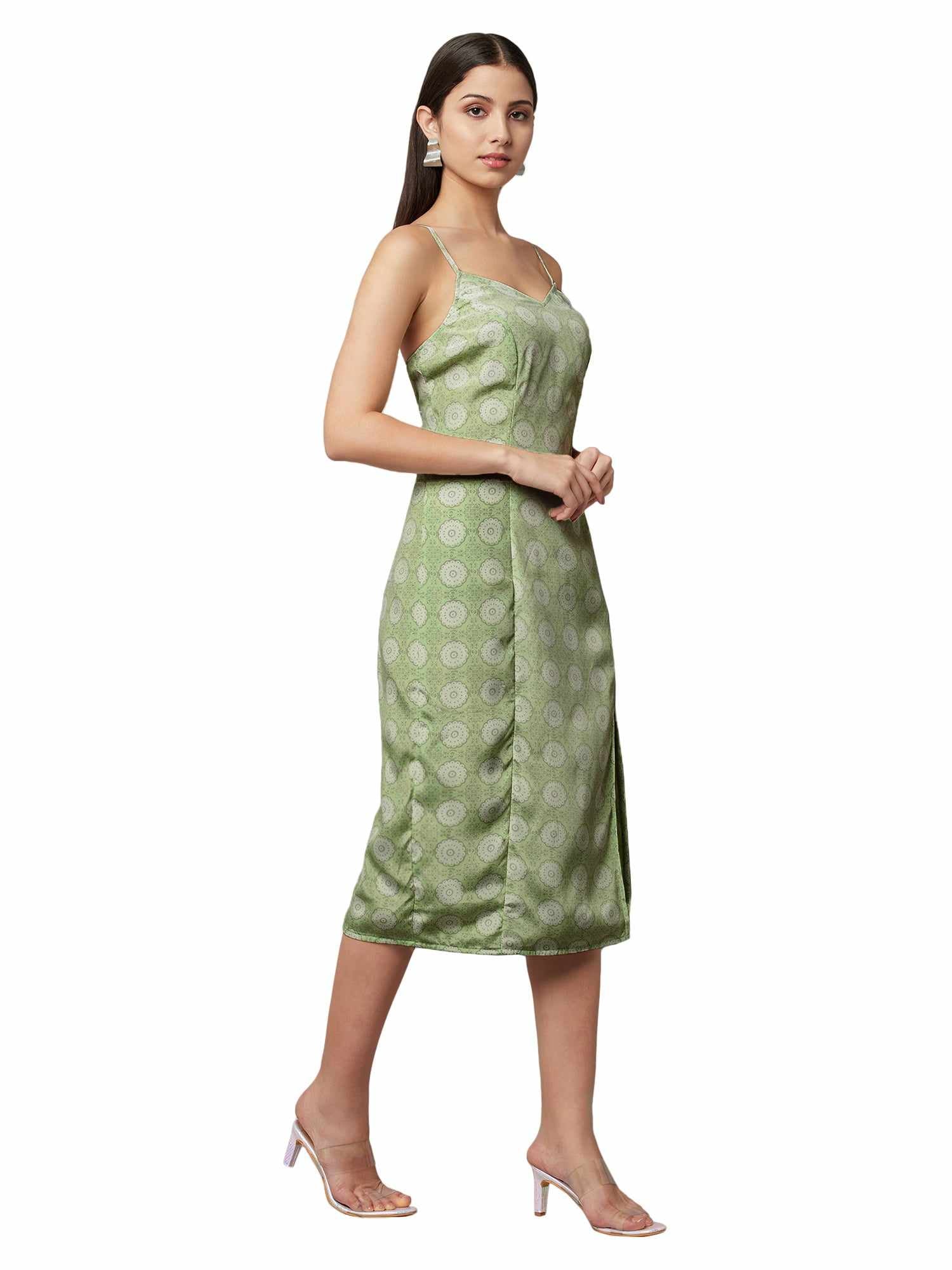 floral side slit dress