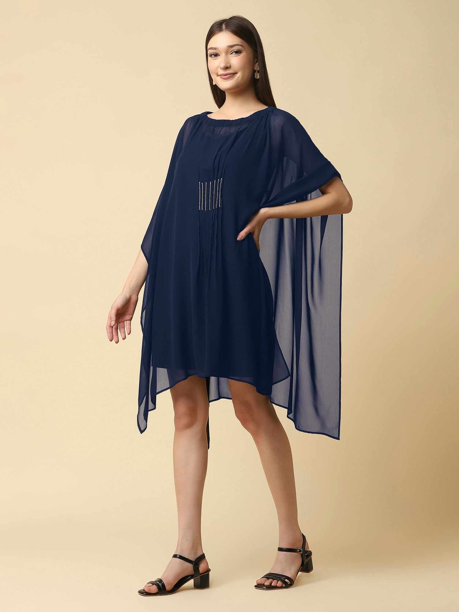 navy kaftan dress
