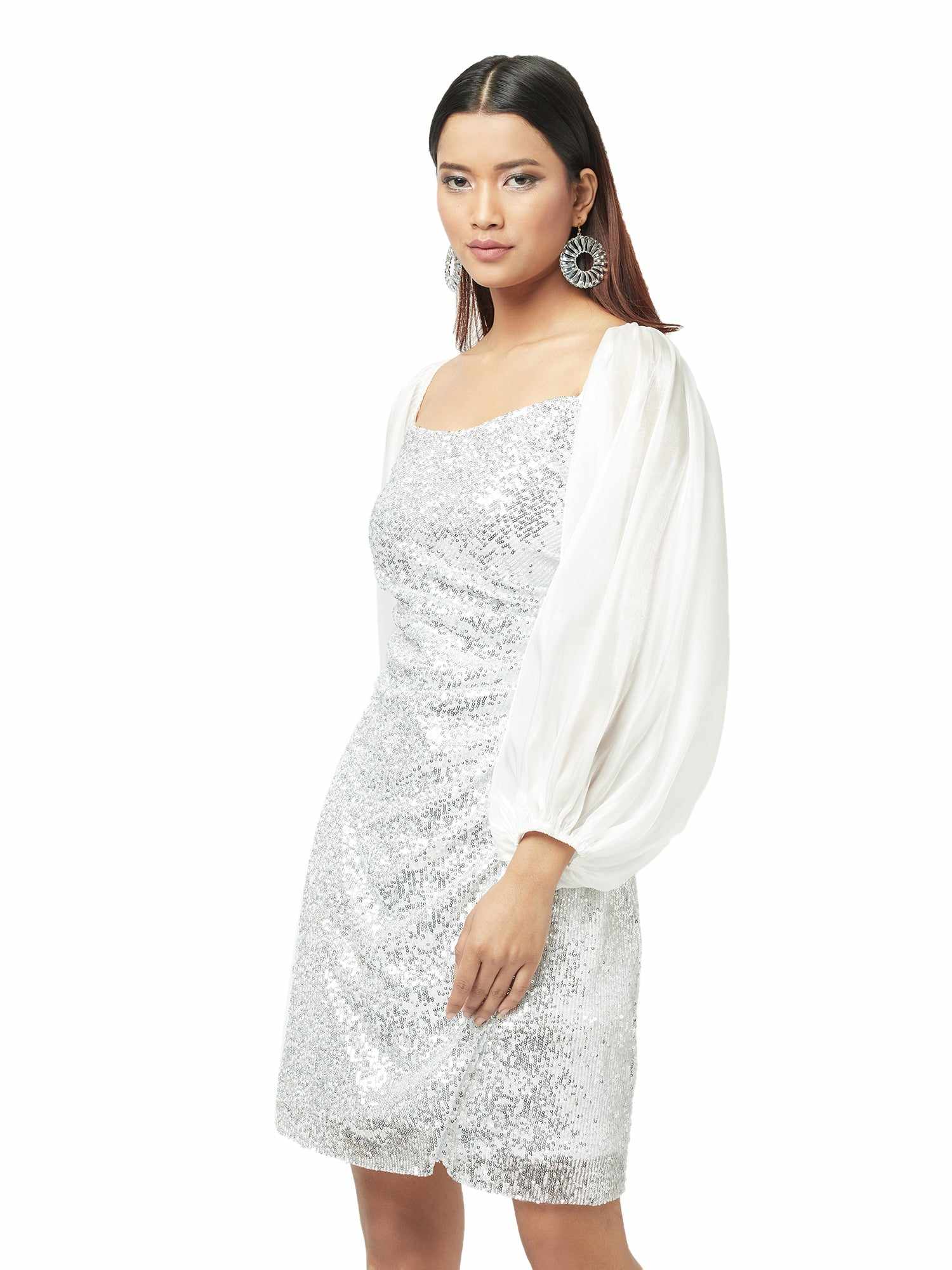 mesh shimmer soul party dress