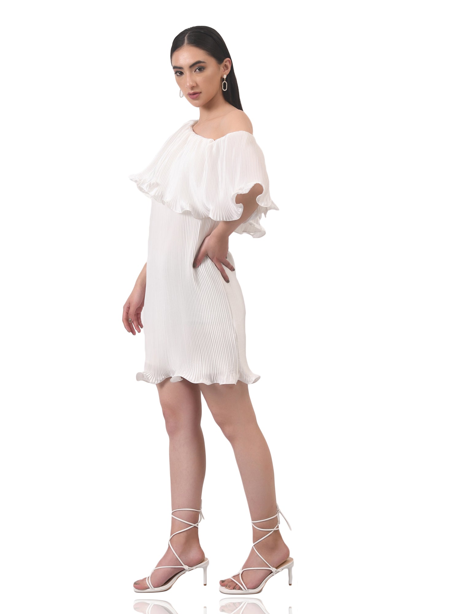 imaginative pleated white dress