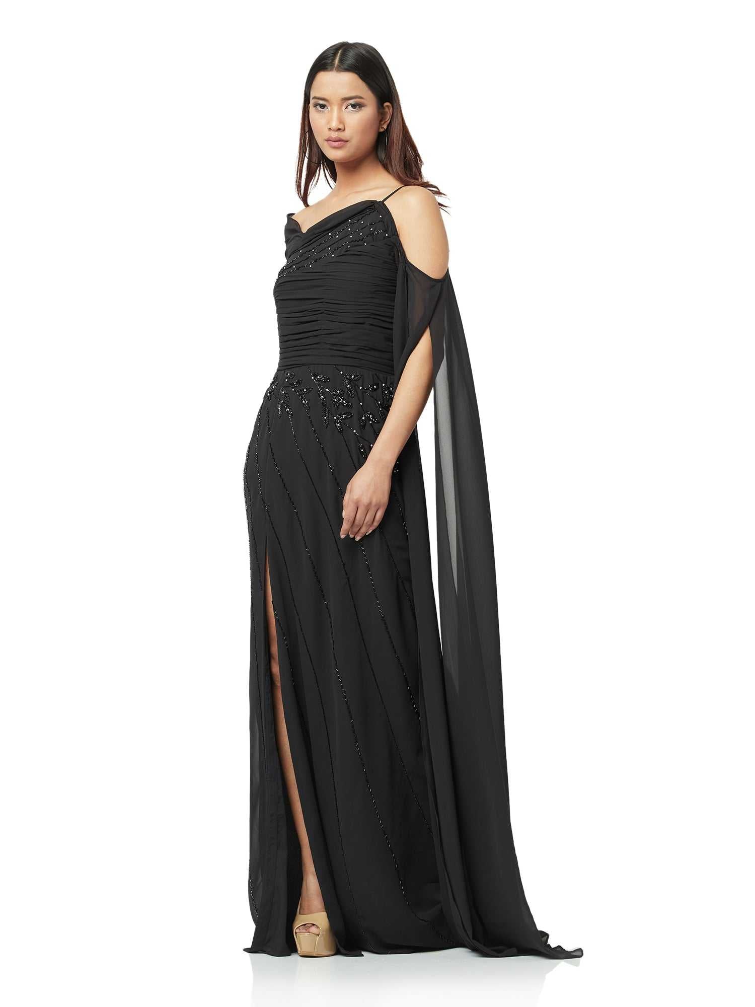 ashen slit gown