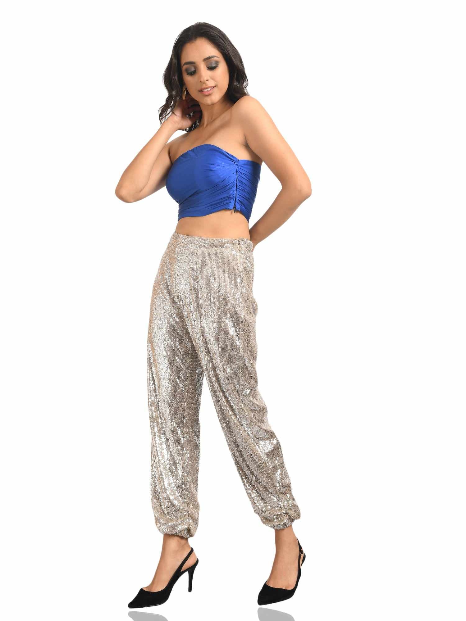 black sequined jogger
